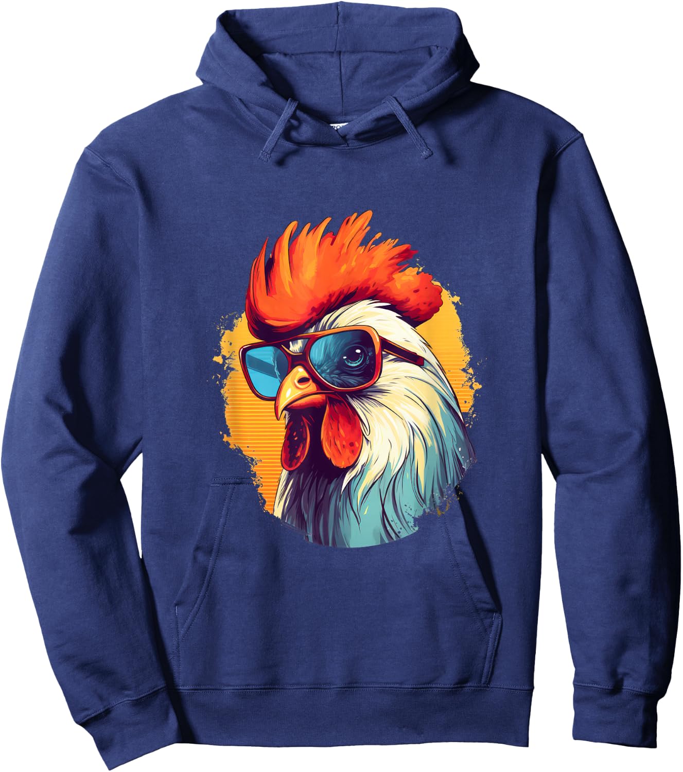 Vintage Rooster Chicken Sunglasses Hoodie - Hoodie | Navy