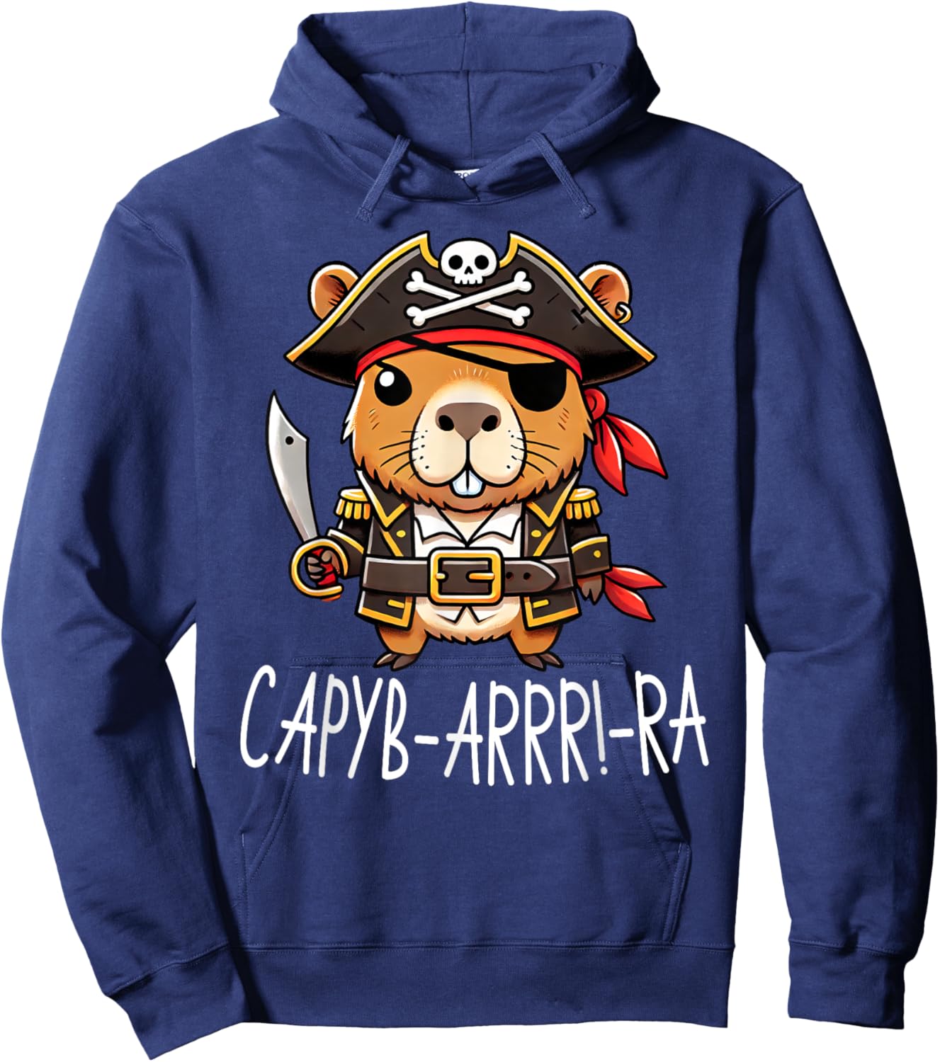 Funny Capyb-Arrr-Ra Pirate Capybara Halloween Boys Girls Hoodie - Hoodie | Navy