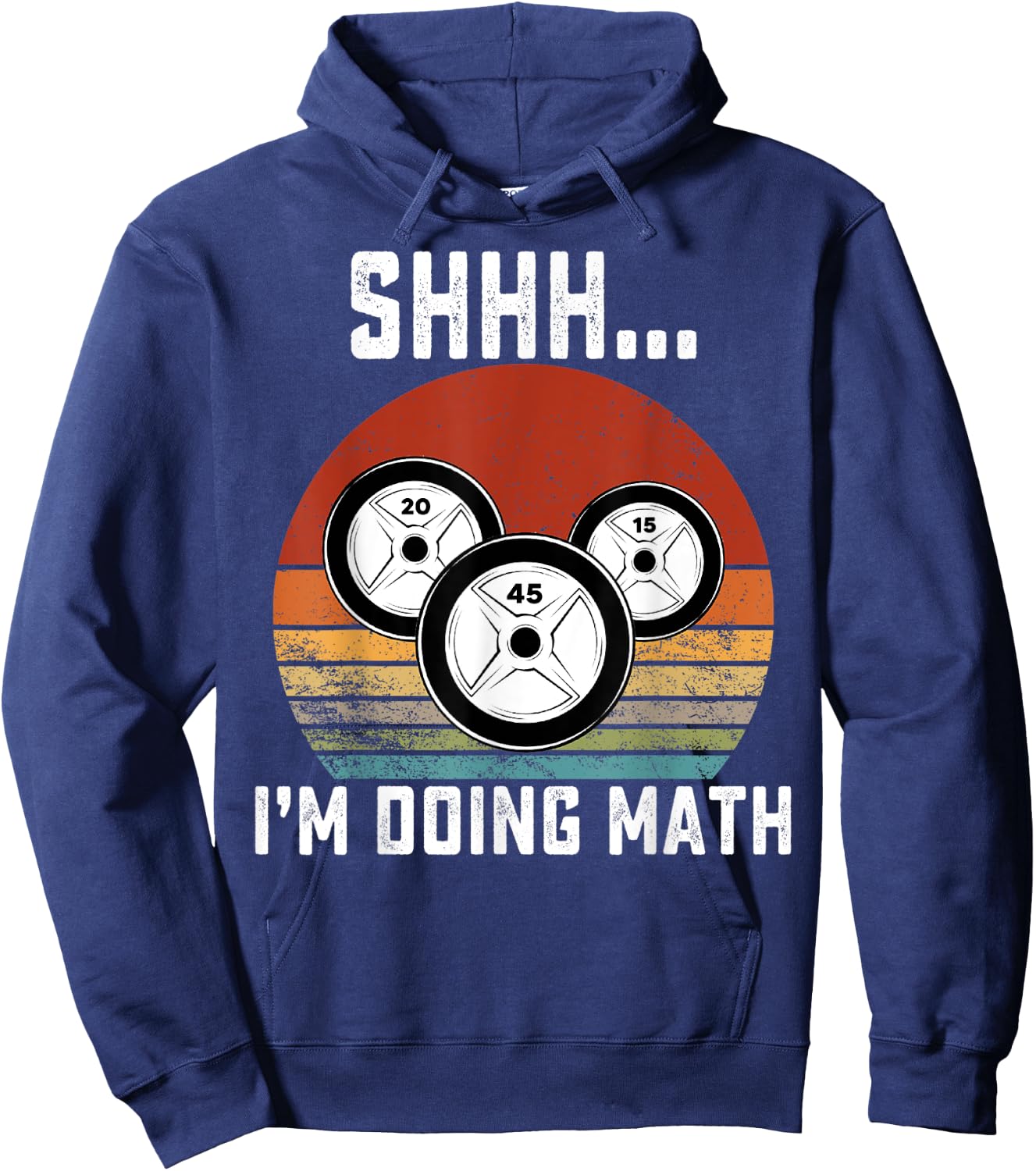 Shhh i'm doing math Weight Lifting Gym Workout retro vintage Hoodie - Hoodie | Navy
