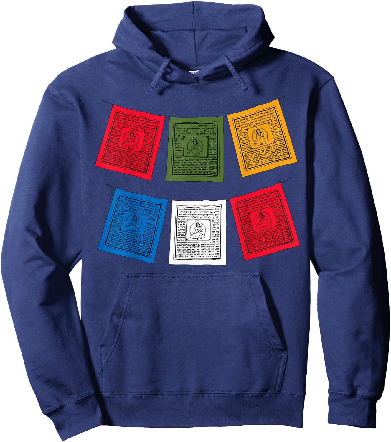 Tibetan Prayer Flags Hoodie - Hoodie | Navy