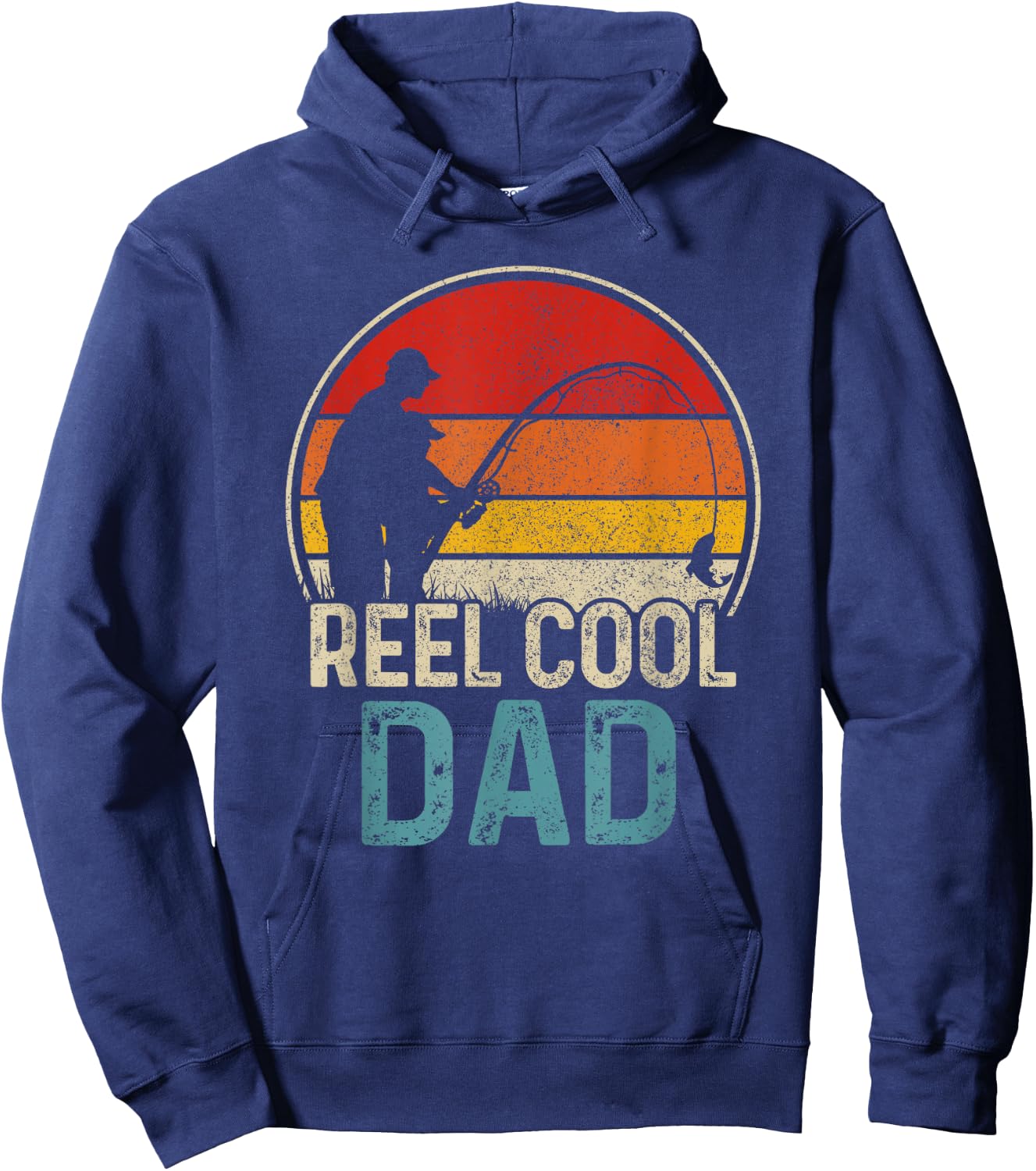 Reel Cool Dad Funny Fishing Fisherman Father's Day Gift Hoodie - Hoodie | Navy