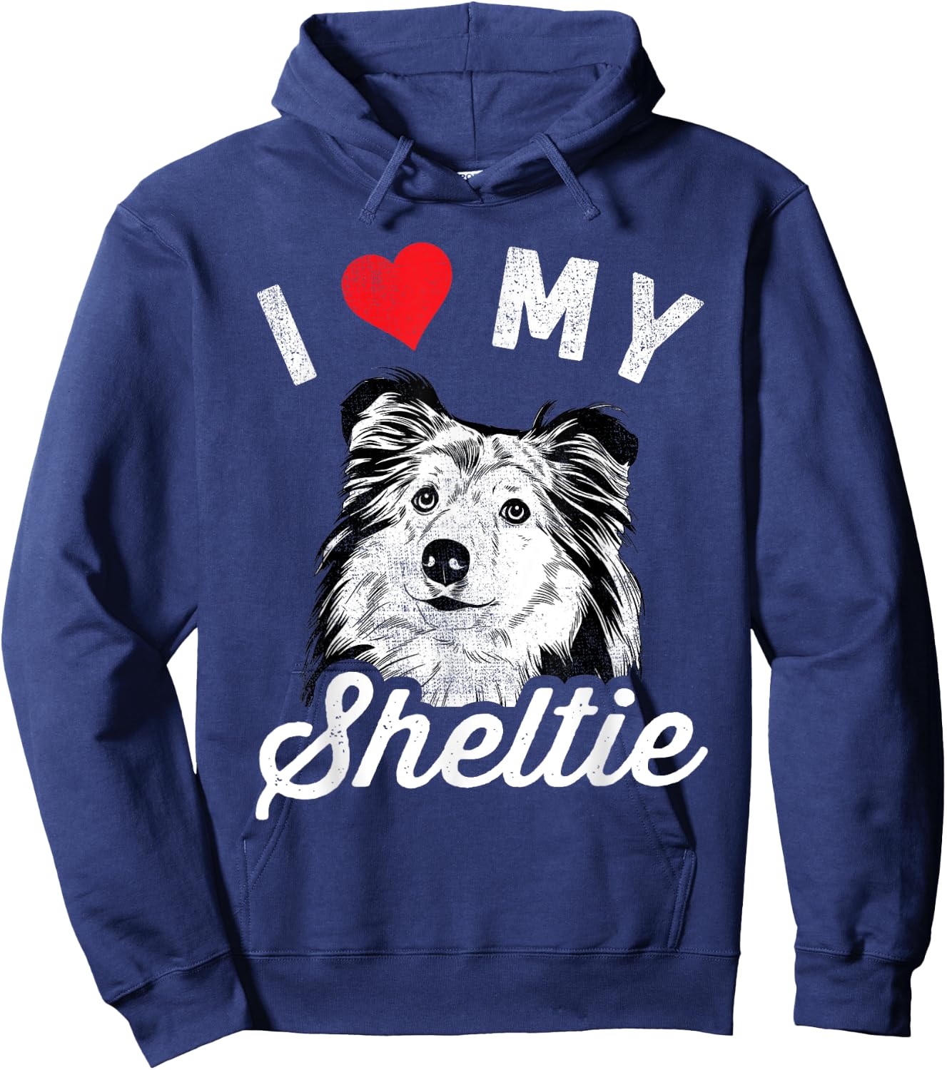 I Love My Sheltie I Heart My Sheltie Hoodie - Hoodie | Navy