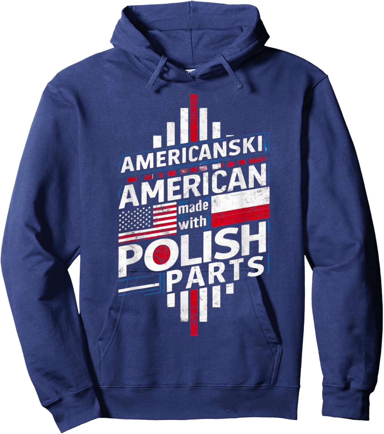 Americanski American Made With Polish Parts Polish Roots Hoodie - Hoodie | Navy