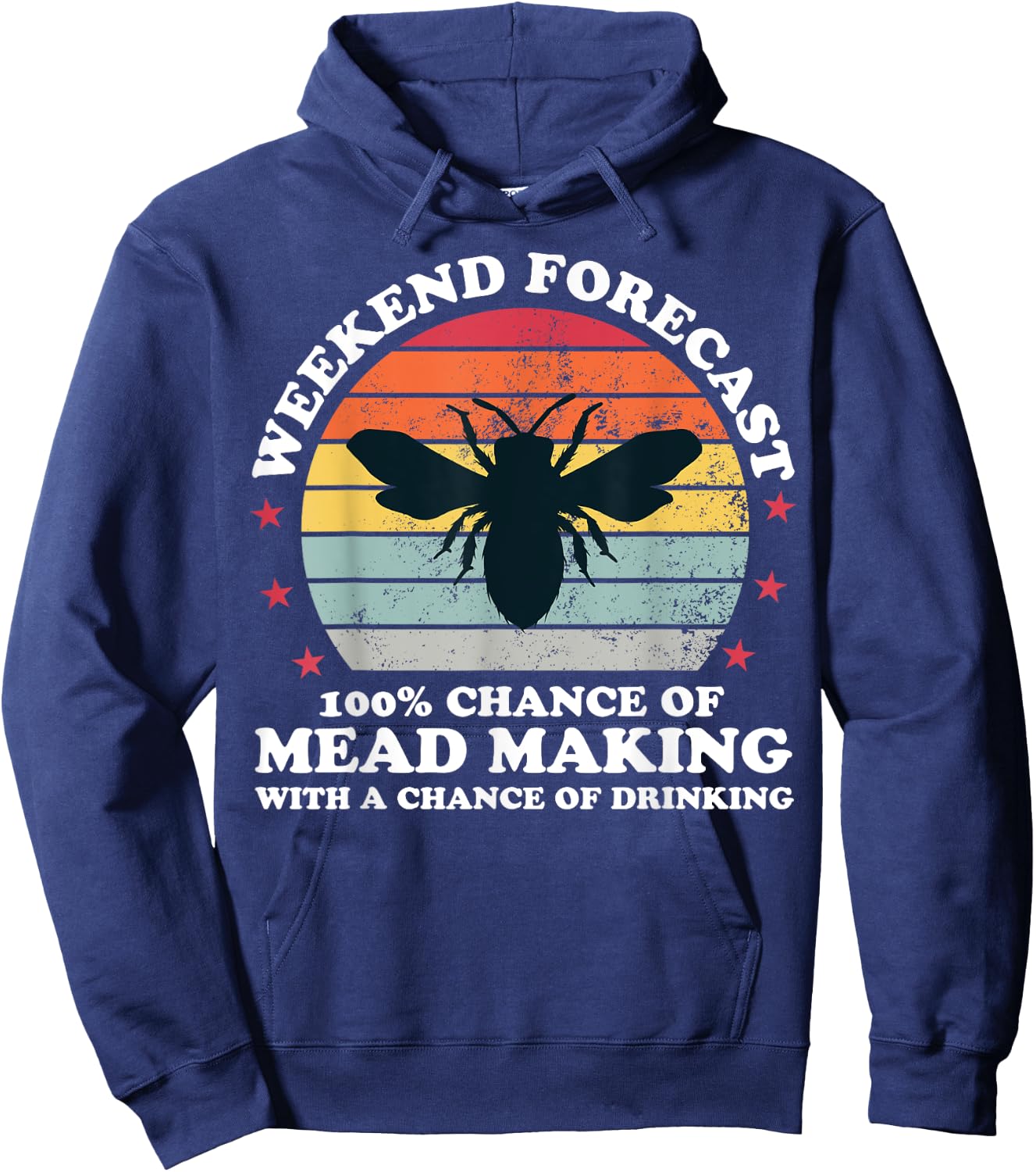 Retro Weekend Forecast Meadmaking Mead Homebrew Brewer Hoodie - Hoodie | Navy