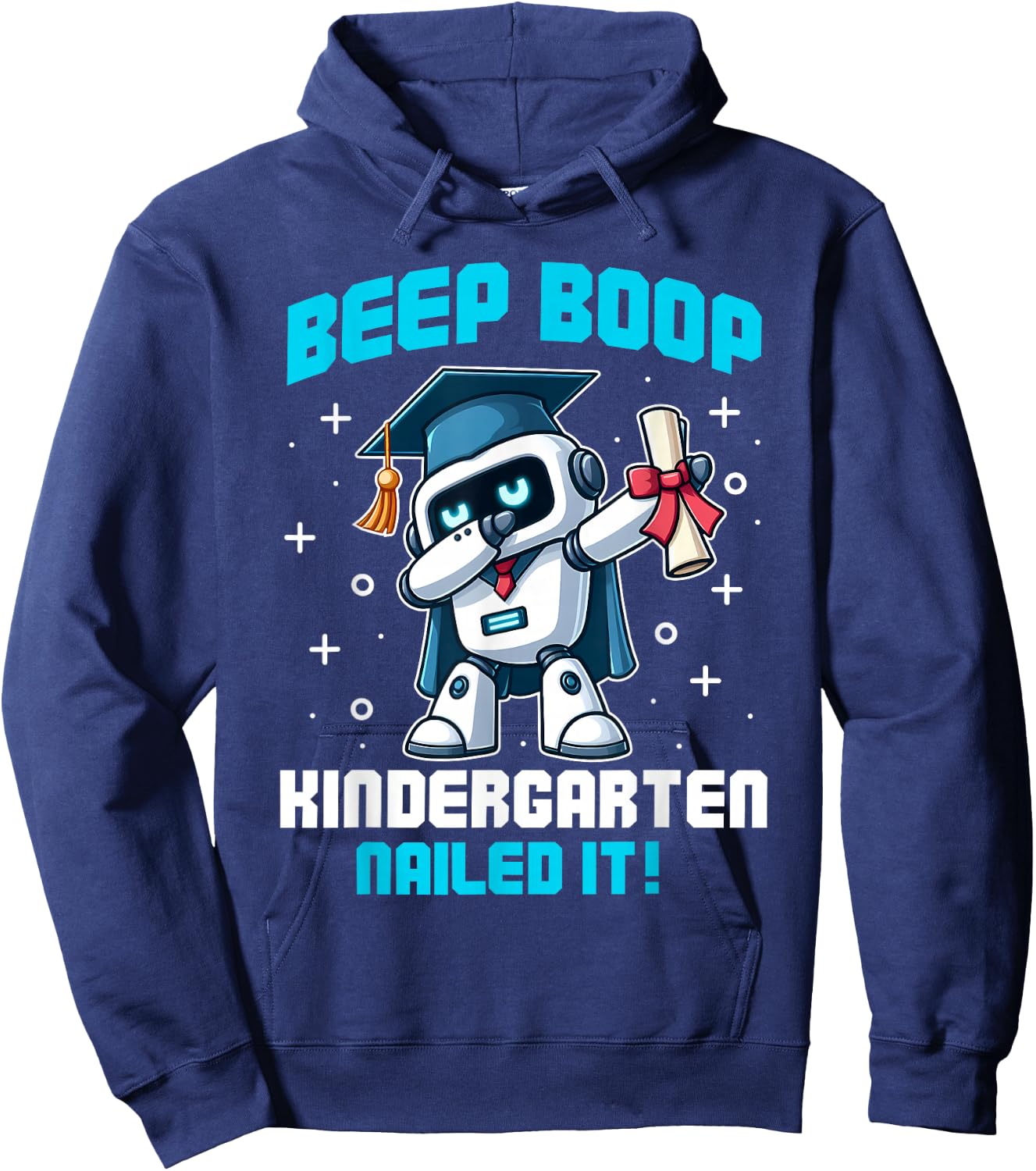 Dabbing Robot Kindergarten Graduation Cap Diploma Boys Kids Hoodie - Hoodie | Navy