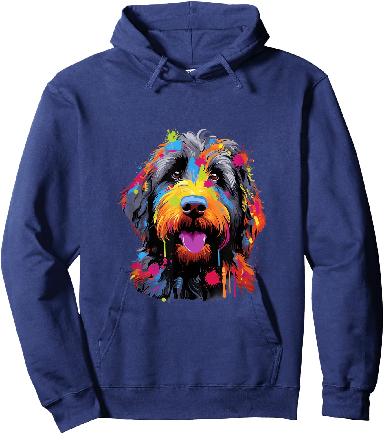 Labradoodle Pop Art I Dog Lover I Splash Art Labradoodle Hoodie - Hoodie | Navy
