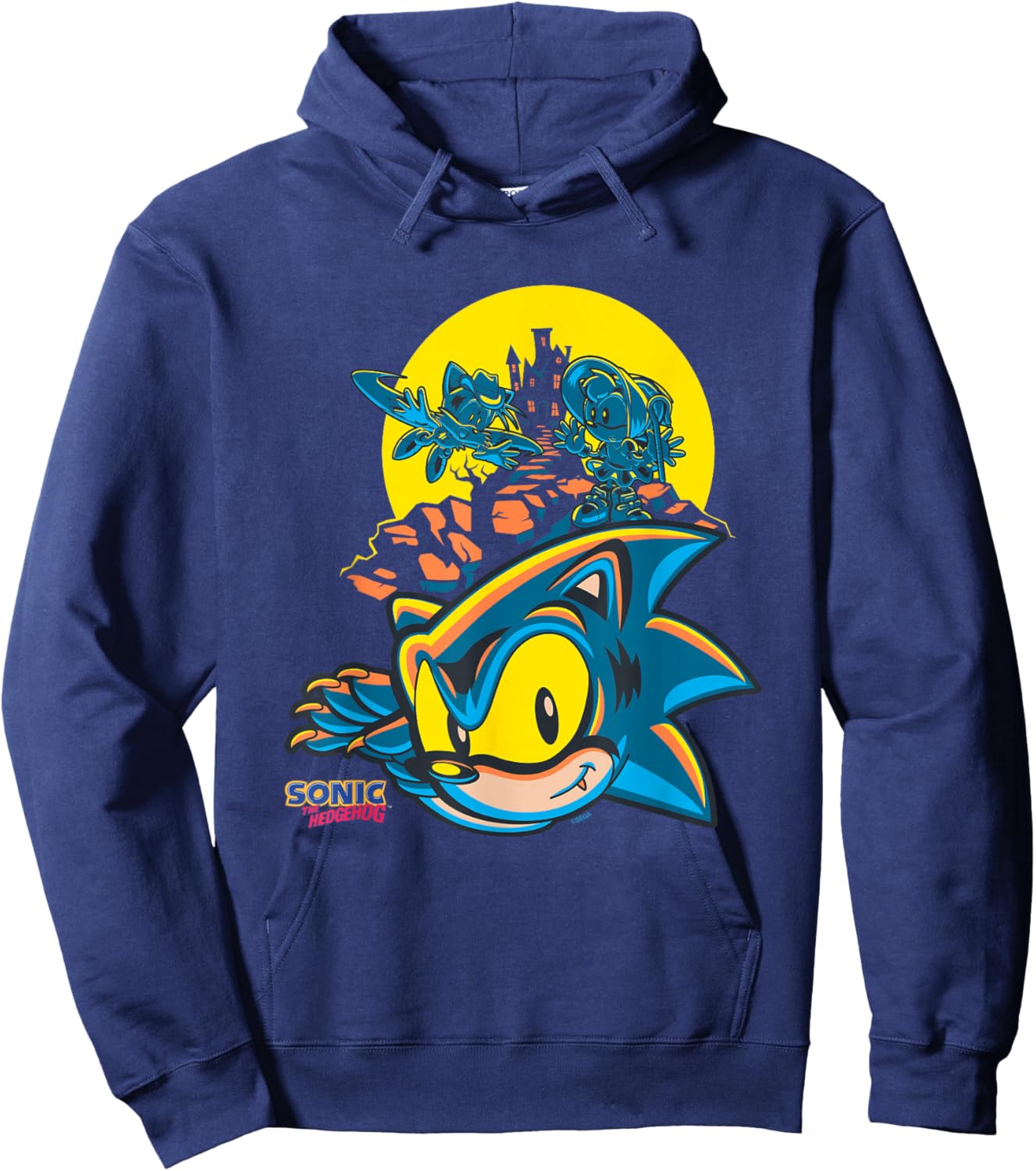 Sonic The Hedgehog Halloween Haunted House Costumes Hoodie - Hoodie | Navy