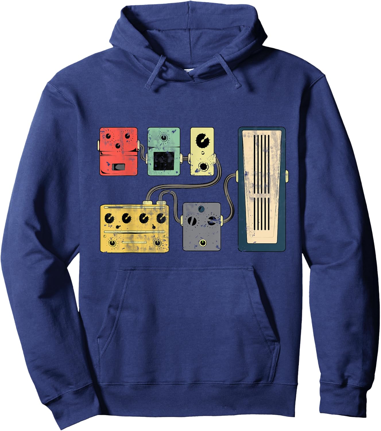 Amplifier Electric Bass Acoustic Amp Musician Gift Guitar Player Pedal Board Guitarist Gifts | Playing Guitars Hoodie - Hoodie | Navy