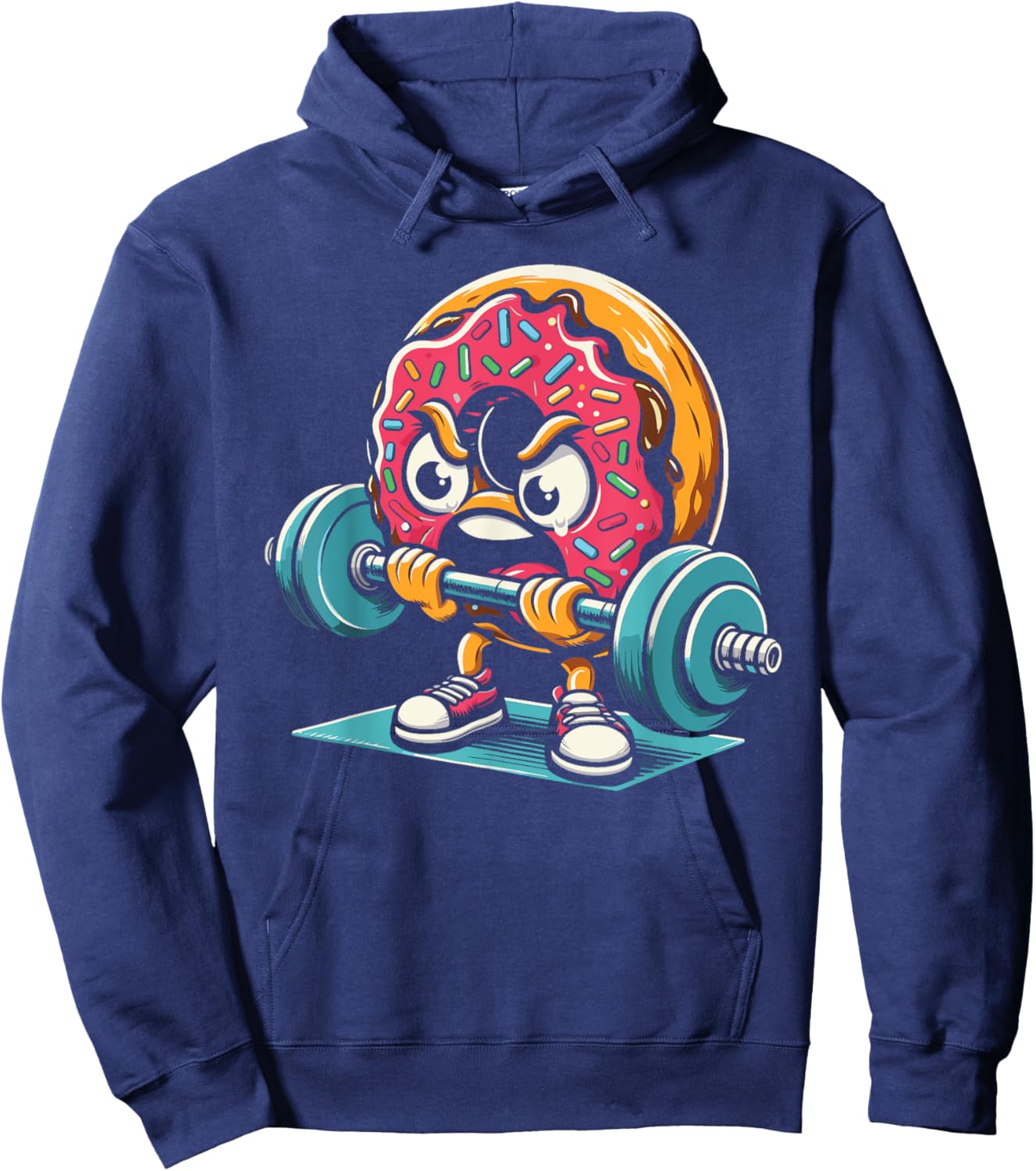 Donut Lifting Weights Funny Gym Workout Weightlifting Hoodie - Hoodie | Navy