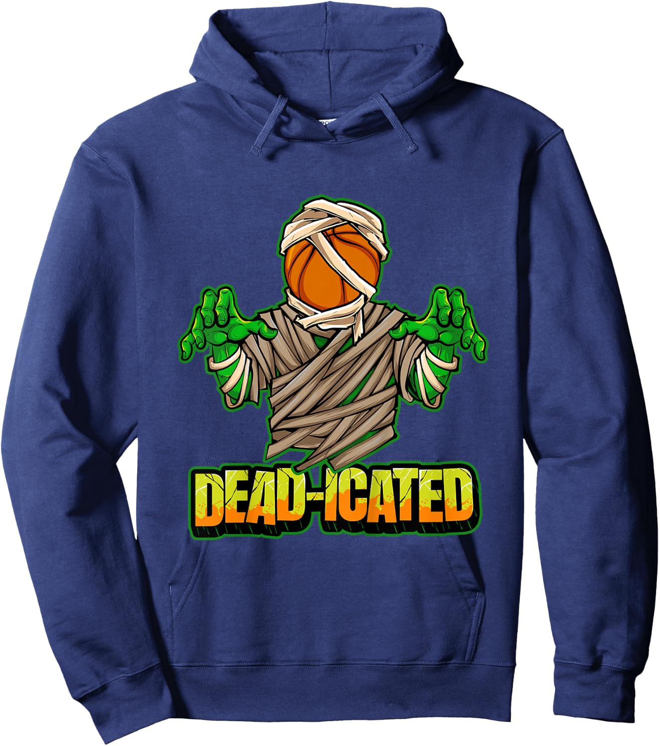 Kids Basketball Zombie Scary Halloween Basketball Hoodie - Hoodie | Navy