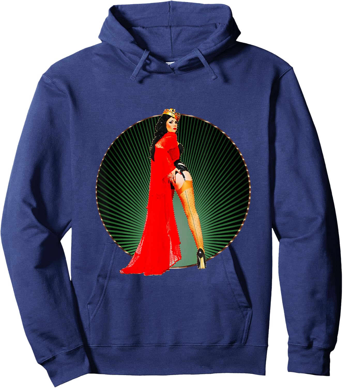 Vintage Retro Rockabilly Pin-up Xarah - 50s Queen Burlesque Hoodie - Hoodie | Navy