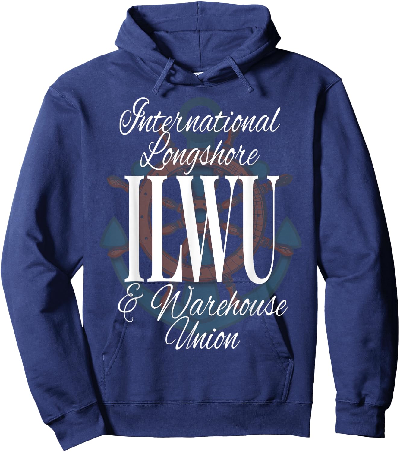 ILWU International Longshore Warehouse Union Wheel Anchor Hoodie - Hoodie | Navy