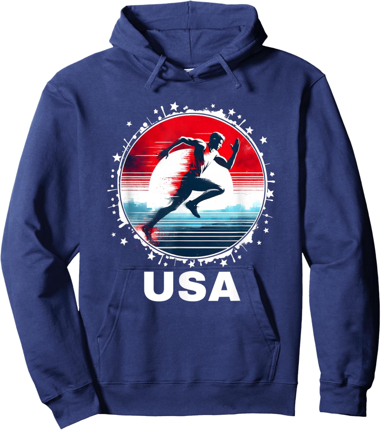 Track and Field USA Go USA Team USA Flag Track Field Hoodie - Hoodie | Navy