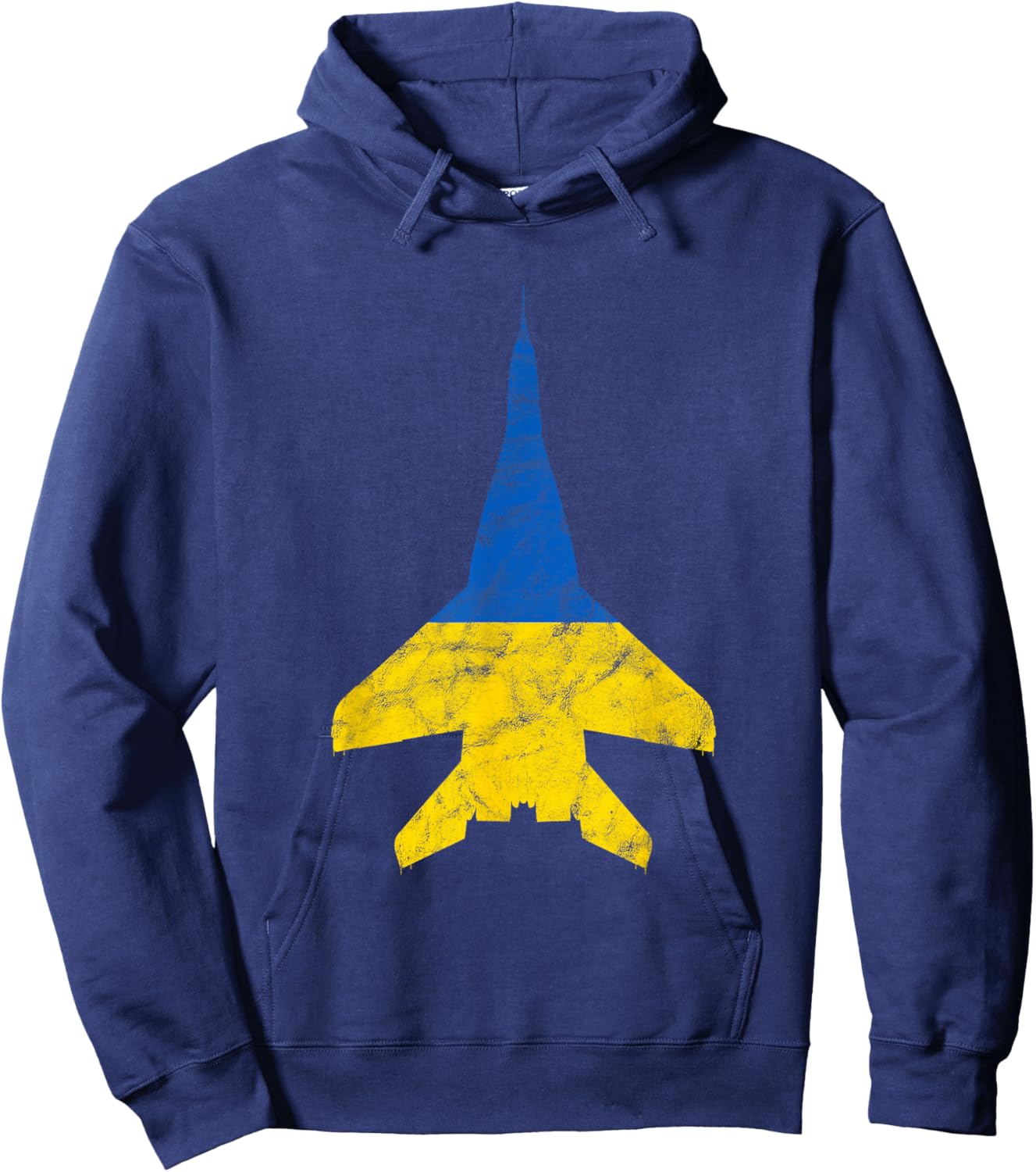 Ukraine MiG-29 Jet Fighter Airplane Vintage Flag Design Hoodie - Hoodie | Navy