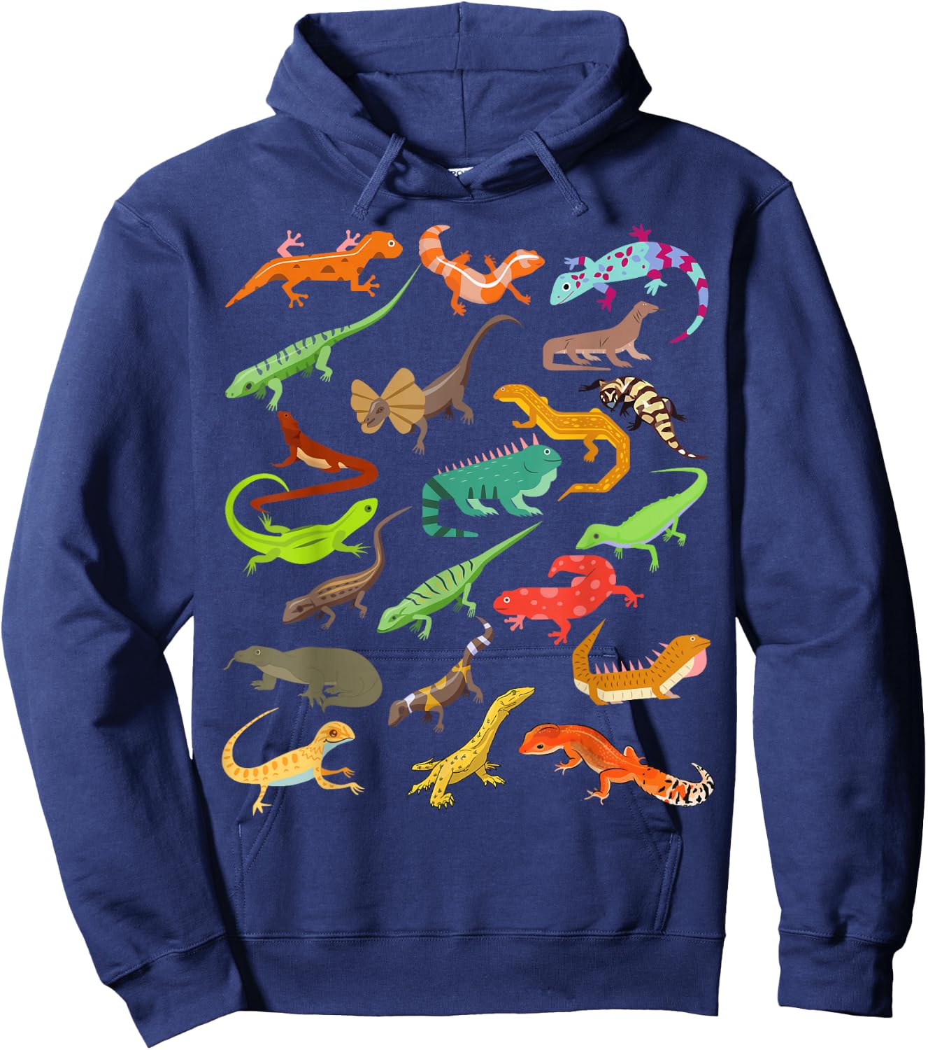 Kids Lizard Collage Hoodie - Hoodie | Navy