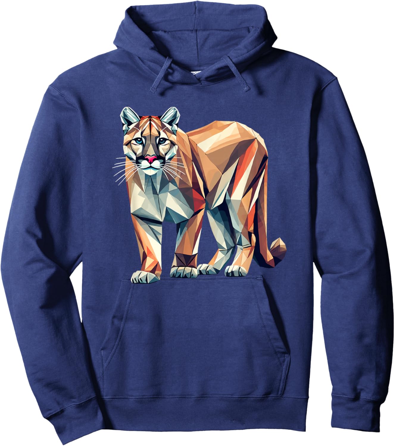 Geometric Art Cougar Cougars Mountain Lion Puma Hoodie - Hoodie | Navy