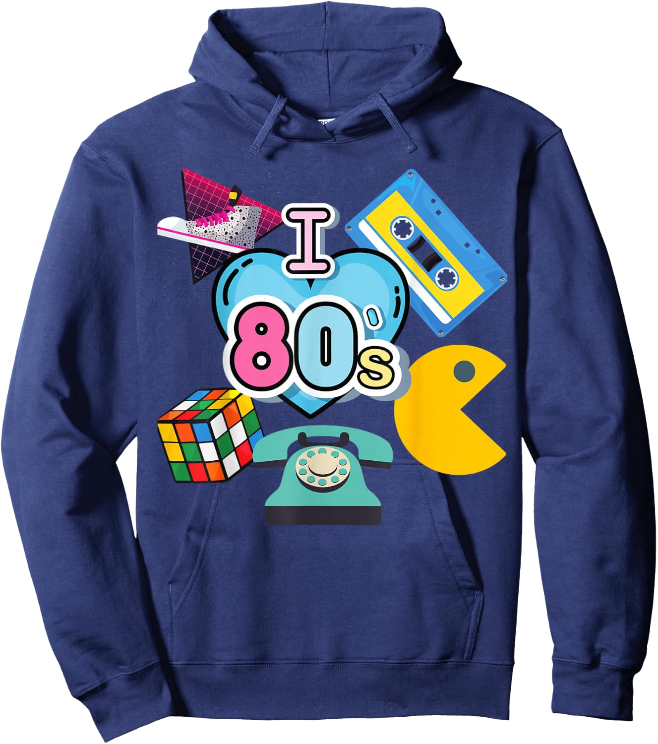 Nostalgic I Love The 80's Trip Down Memory Lane 80’s Hoodie - Hoodie | Navy
