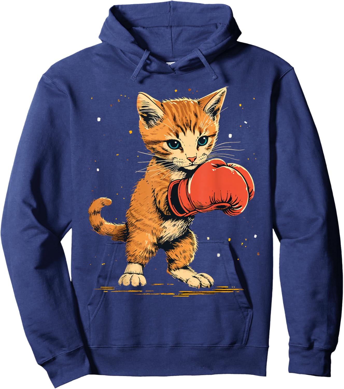 Boxer Cat on Boxing Men Women Kids Hoodie - Hoodie | Navy