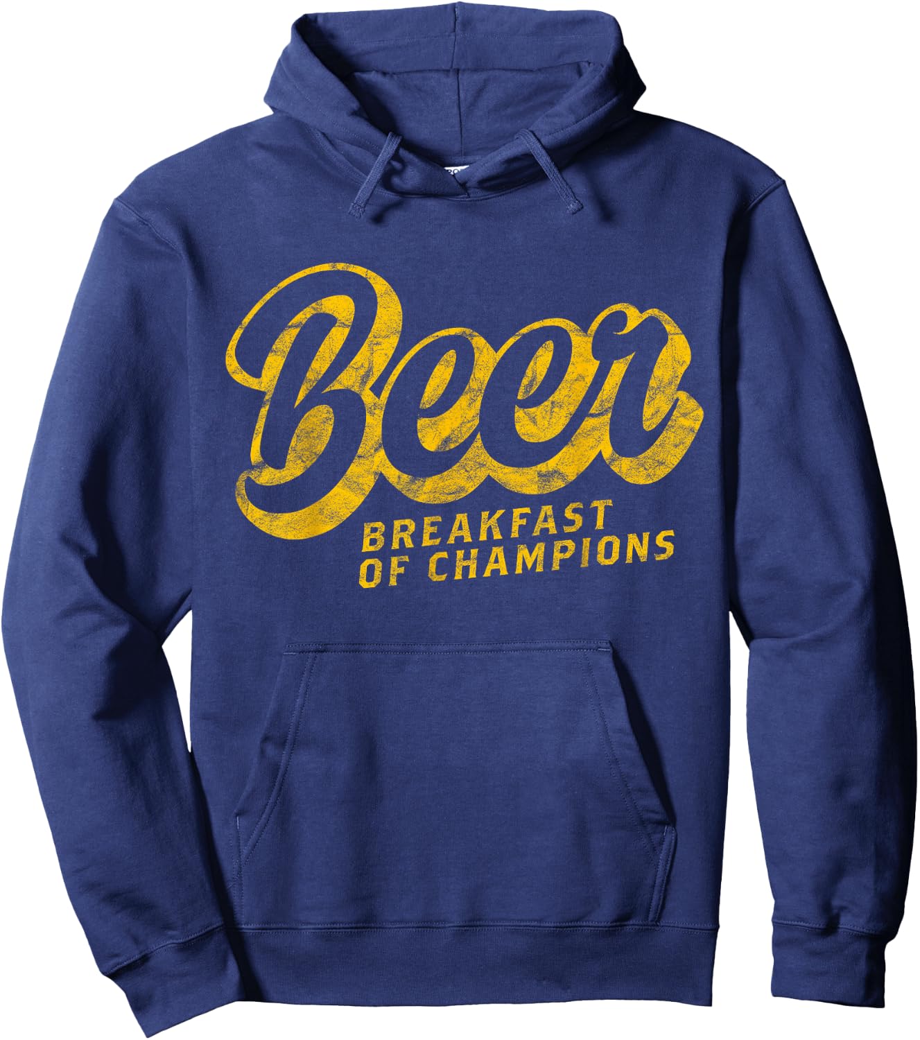 Beer Breakfast of Champions T Shirt Vintage Funny College Hoodie - Hoodie | Navy