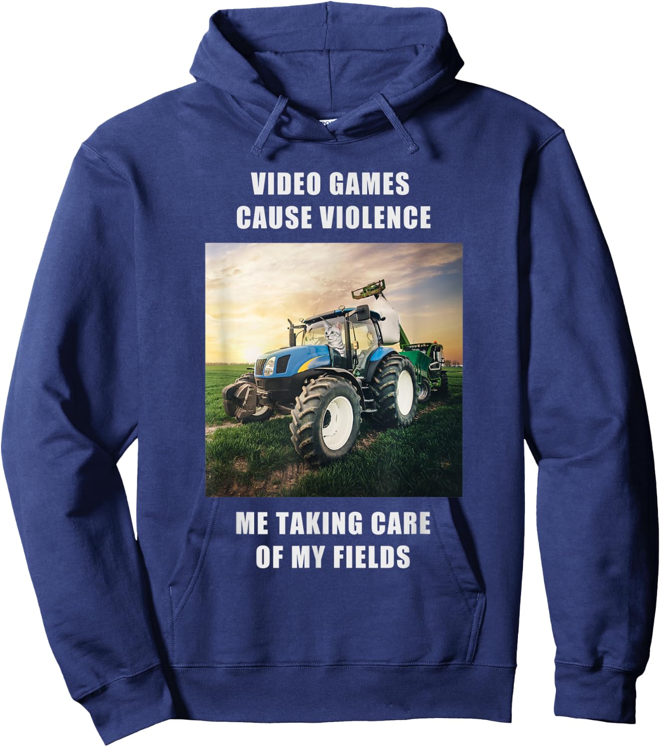 Videogames cause violence Gamer Farming Hoodie - Hoodie | Navy