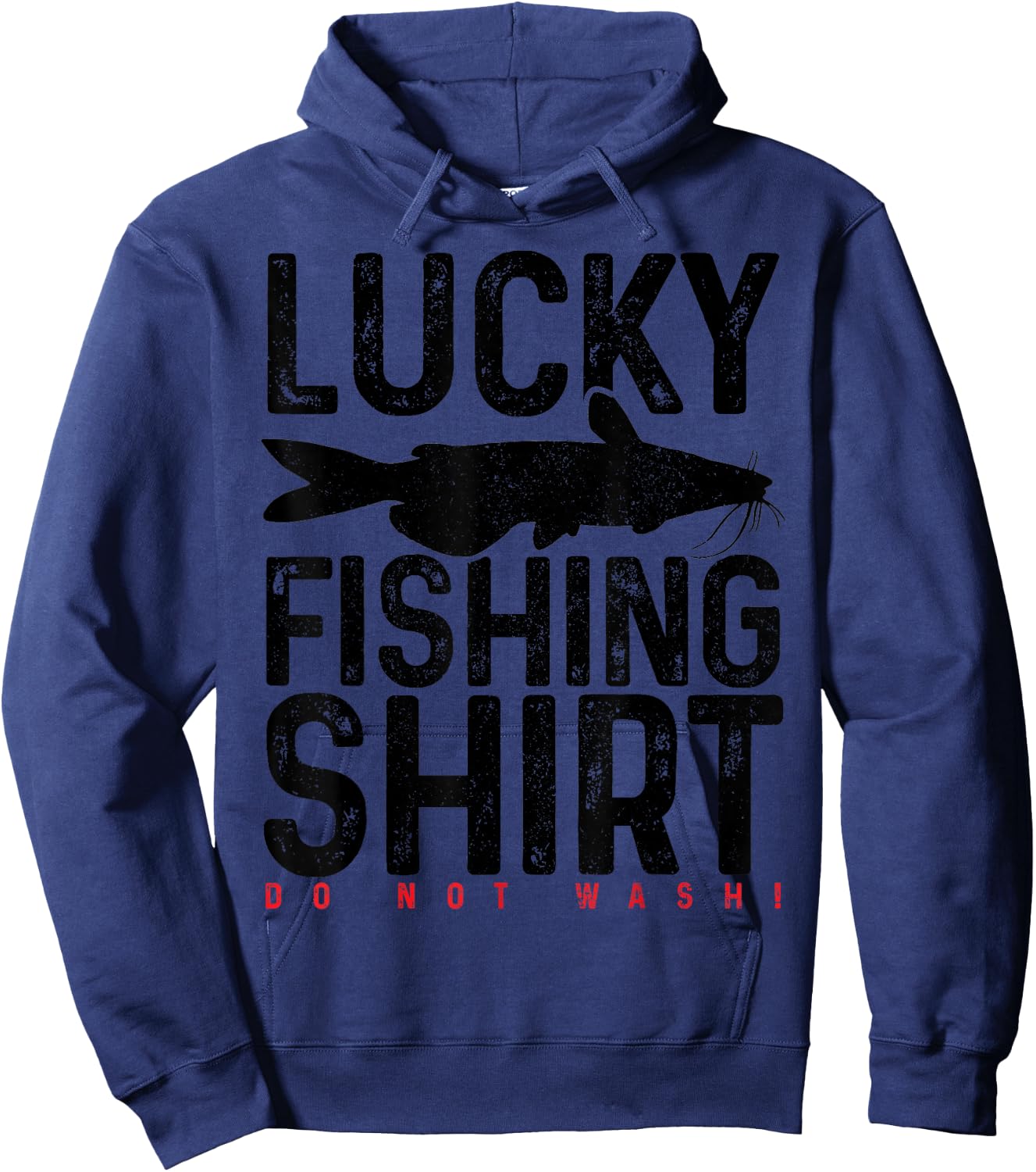 Catfish Fishing Funny Catfish Fishing Gift Lucky Charm Hoodie - Hoodie | Navy