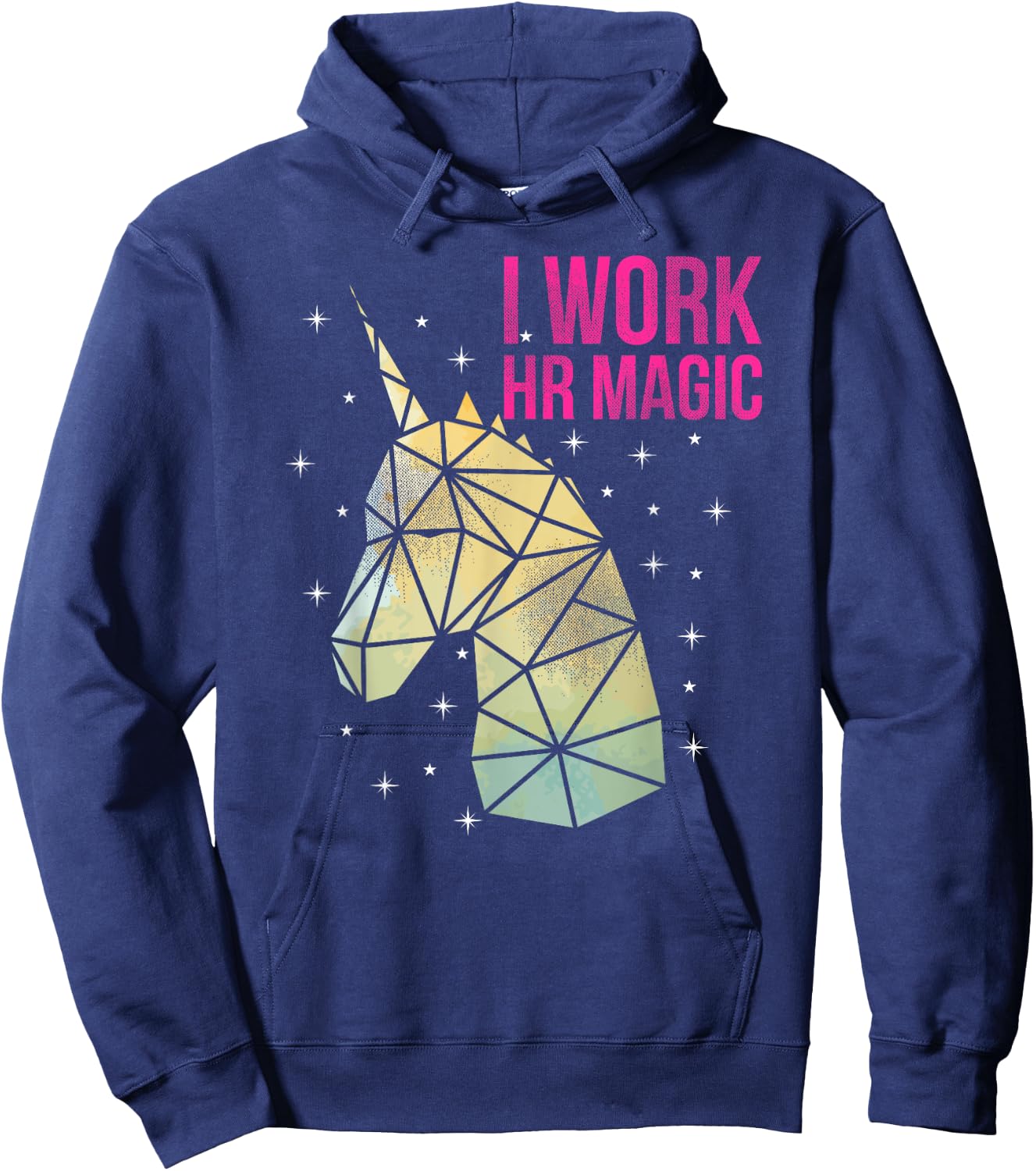 HR Work Magic Unicorn Human Resources Fun Art Hoodie - Hoodie | Navy