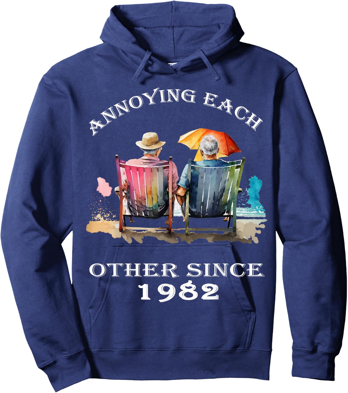 Annoying Each Other Since 1982 Funny Pun Hoodie - Hoodie | Navy