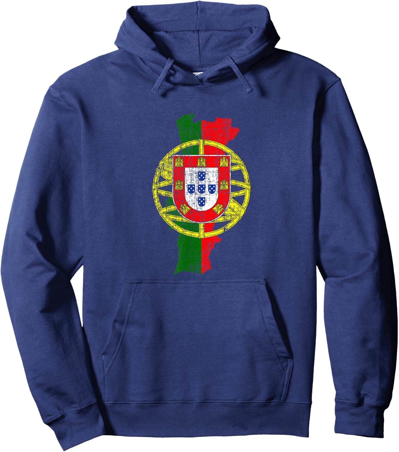 Portuguese Map and Flag Keepsake - Portugal Hoodie - Hoodie | Navy