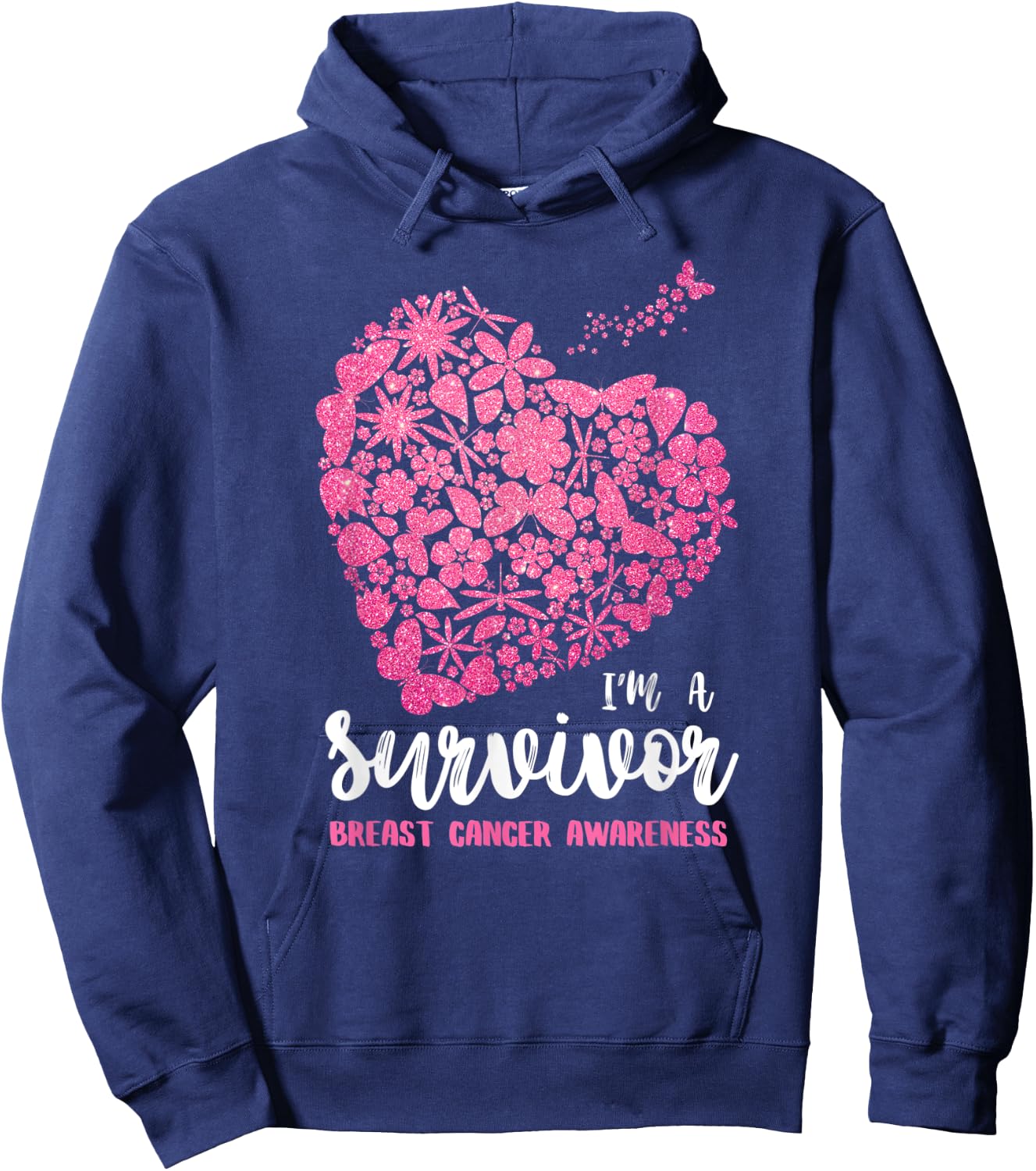 I'm a Survivor Breast Cancer Awareness , Cancer Survivor Hoodie - Hoodie | Navy