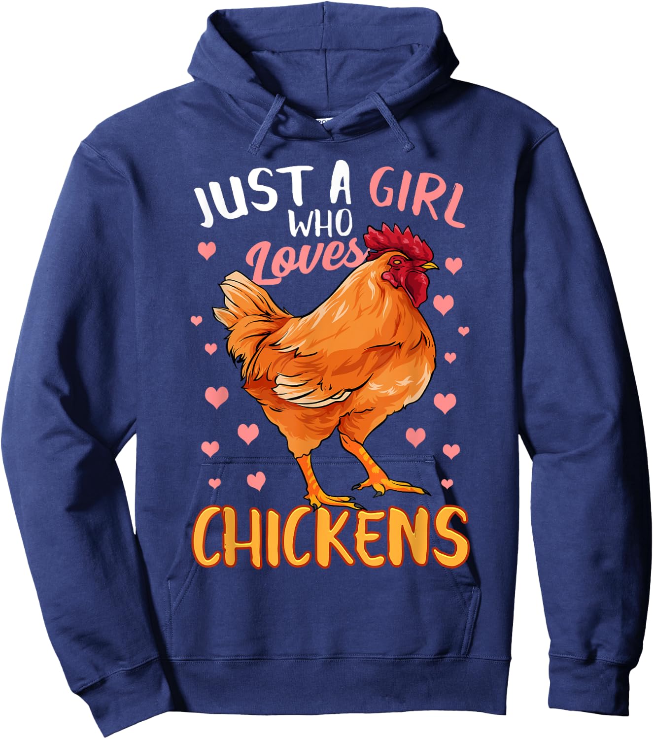 Just A Girl Who Loves Chickens Shirt Chicken Shirt For Girls Hoodie - Hoodie | Navy
