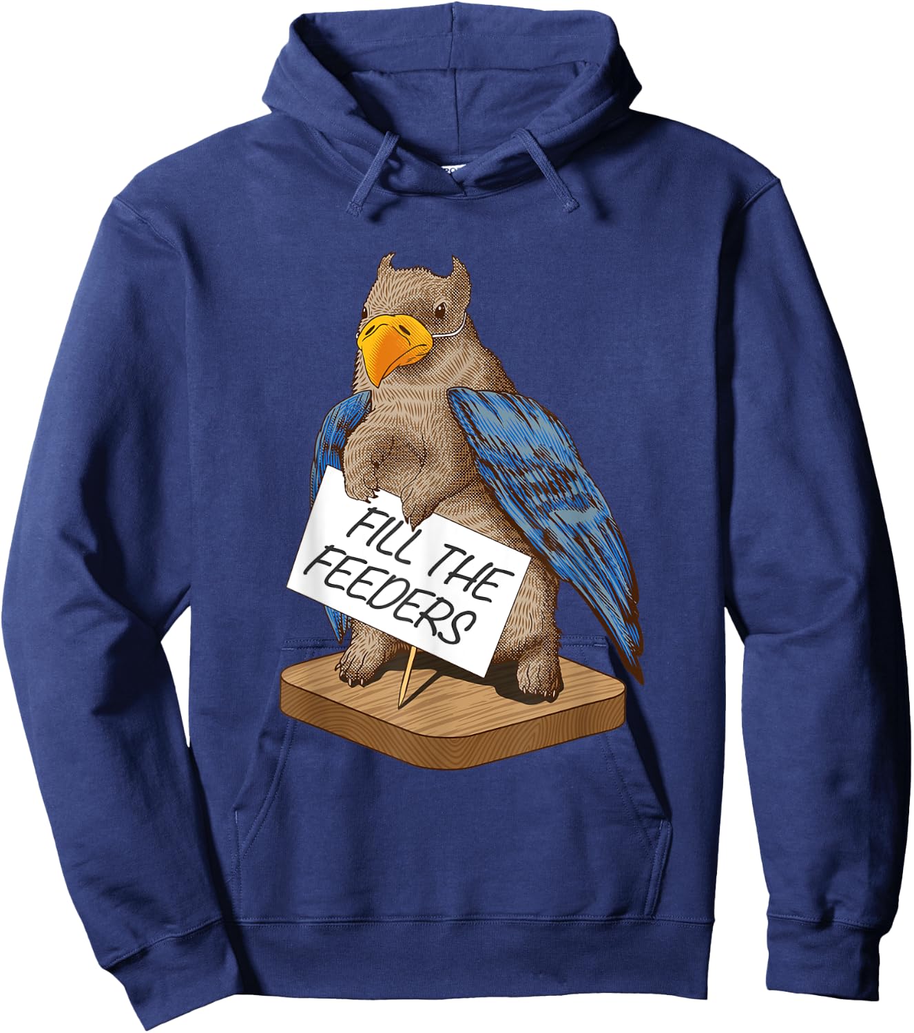 Fill The Feeders Funny Squirrel Dressed Like A Bird Hoodie - Hoodie | Navy