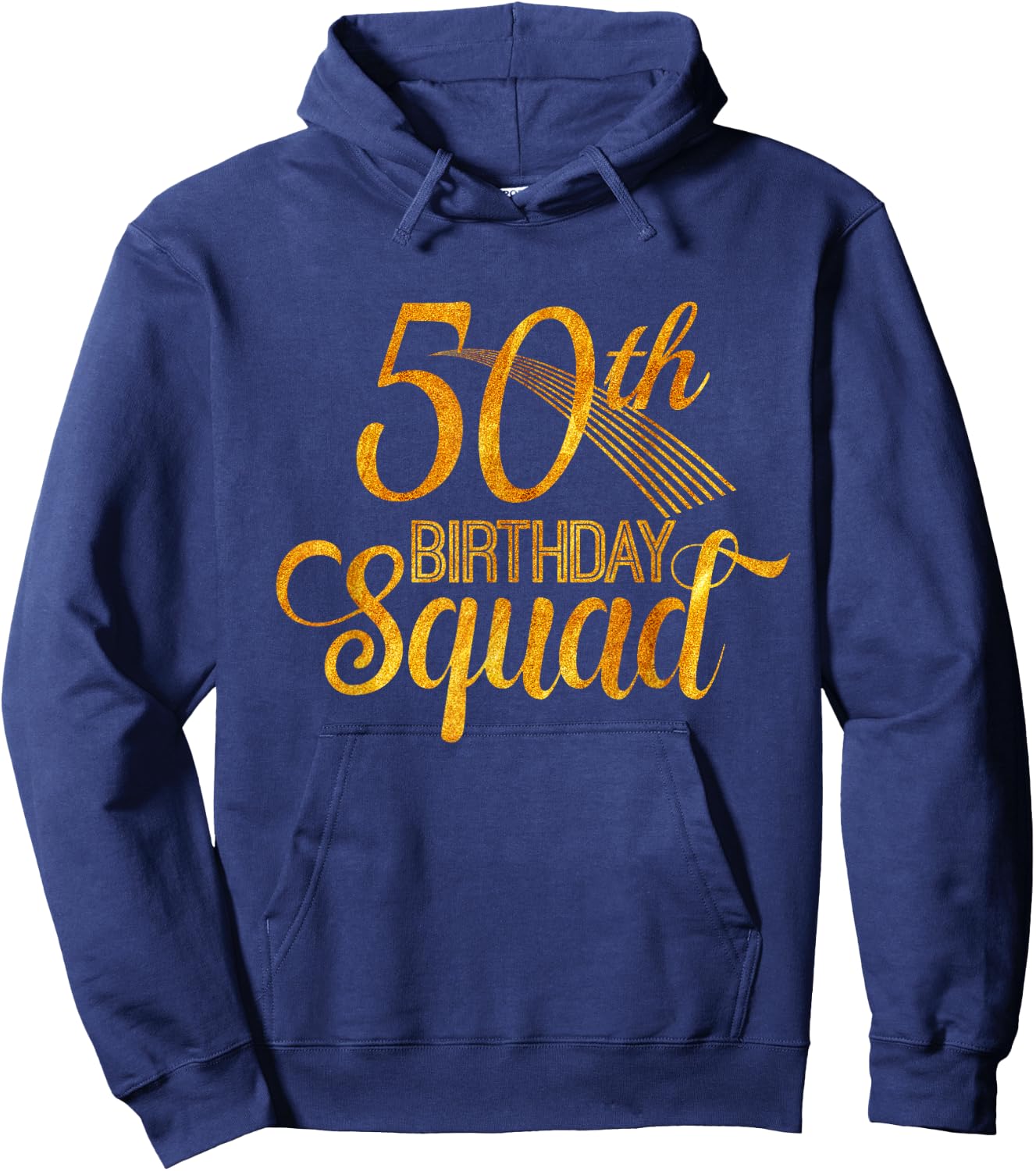 50th Birthday Squad Party Bday Yellow Gold Hoodie - Hoodie | Navy