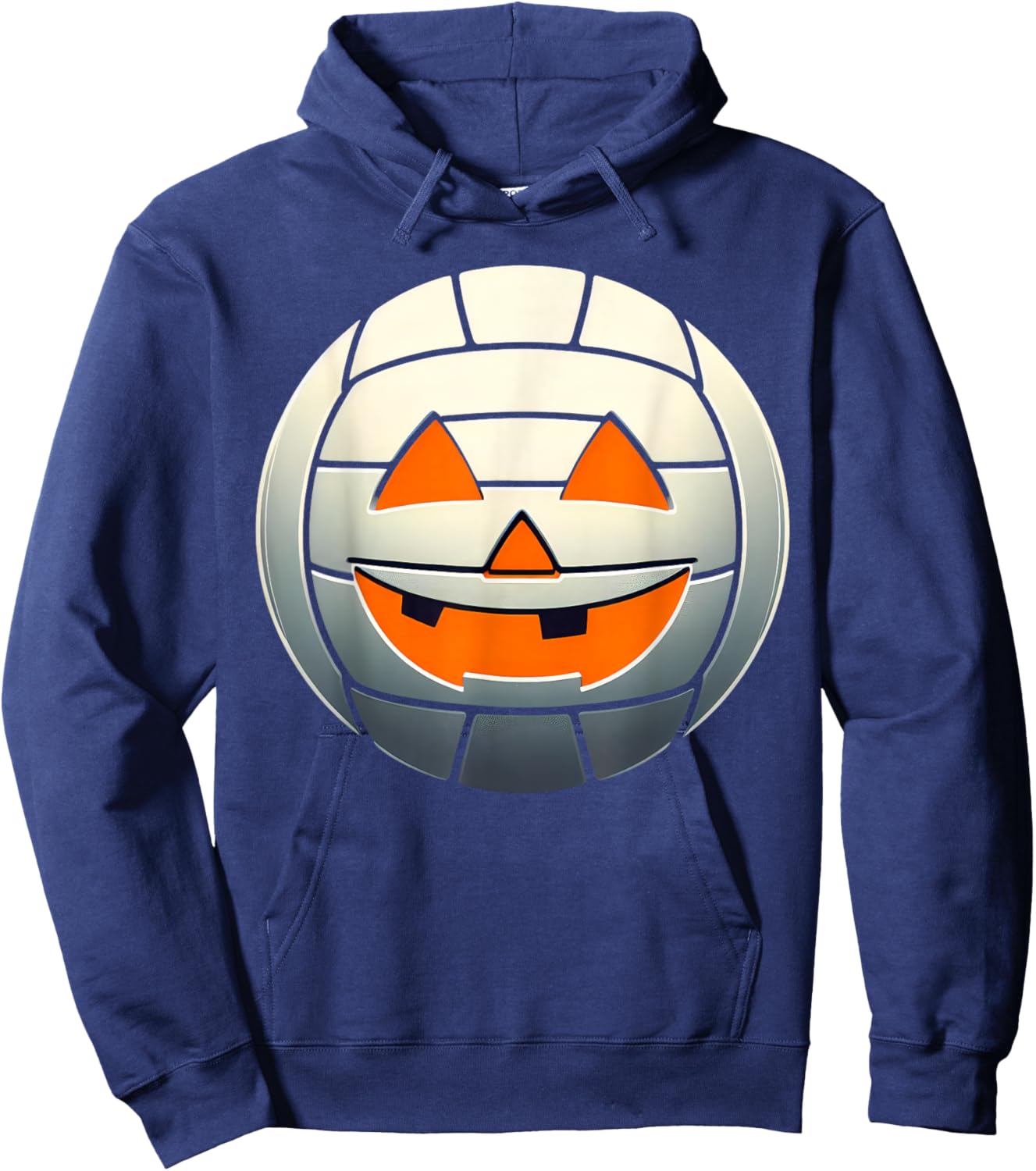 Halloween Jack O Lantern Volleyball Player Coach Pitcher Hoodie - Hoodie | Navy
