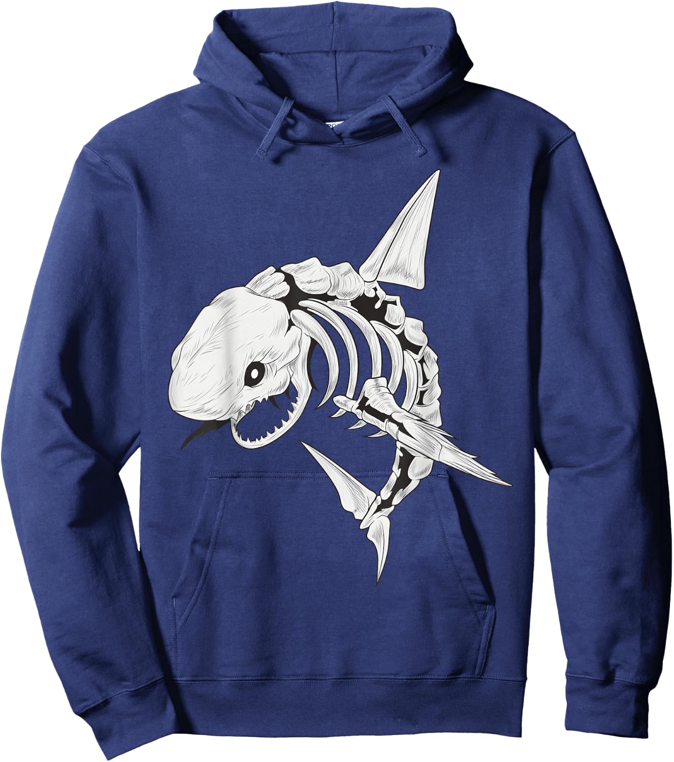 Shark Skeleton Shirt Spooky Shark Halloween Costumes Skull Hoodie - Hoodie | Navy
