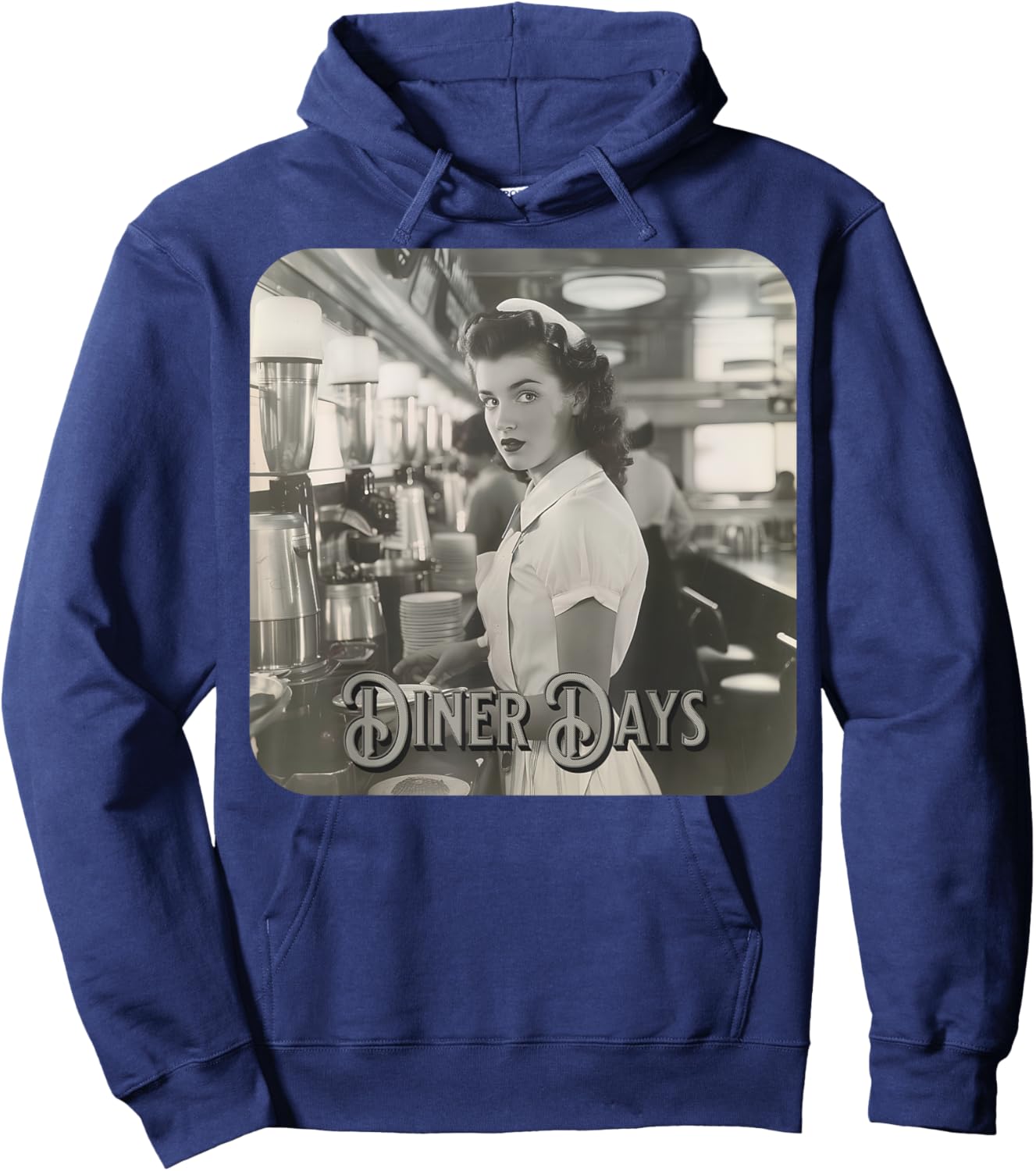 Vintage Diner Days Hoodie - Hoodie | Navy