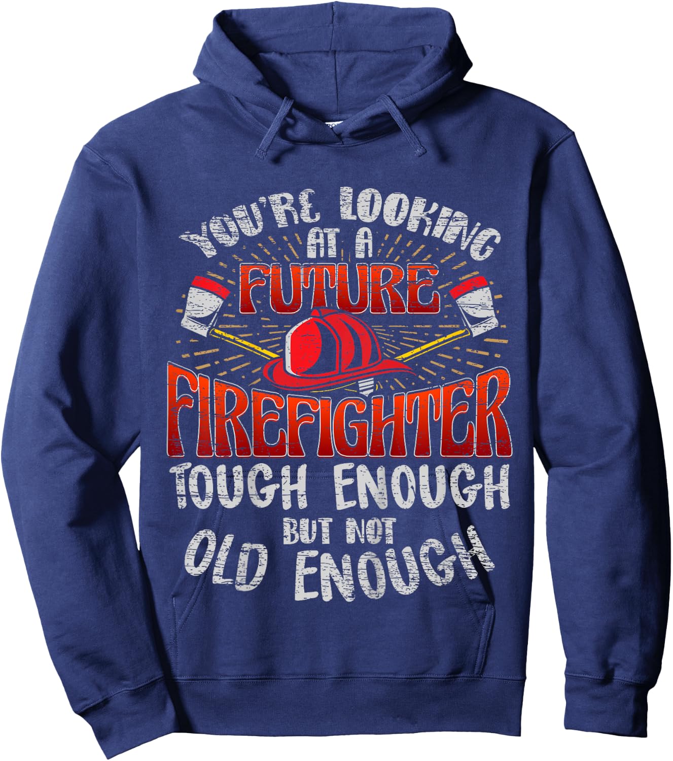 Kids Future Firefighter T shirt Kids Boys Youth Men Funny Hoodie - Hoodie | Navy
