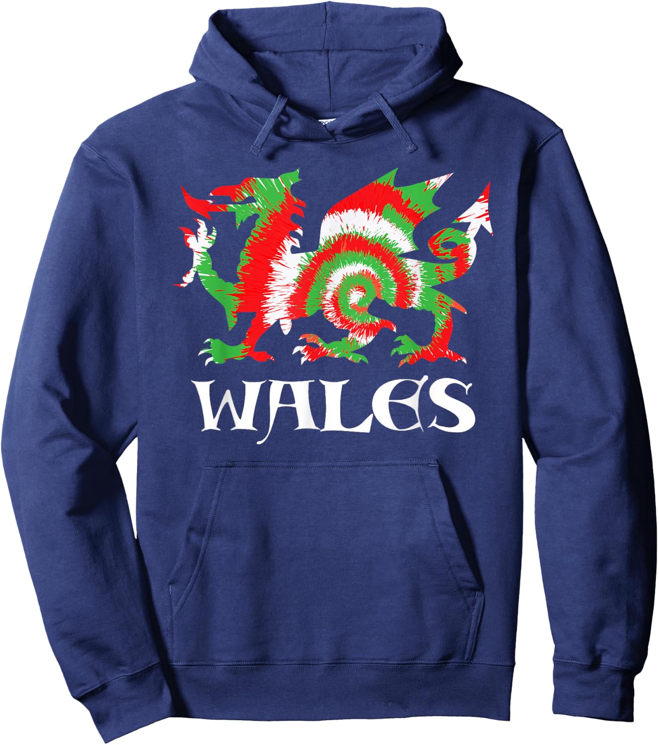 Tie-Dye Flag of Wales CYMRU Welsh Dragon Hoodie - Hoodie | Navy