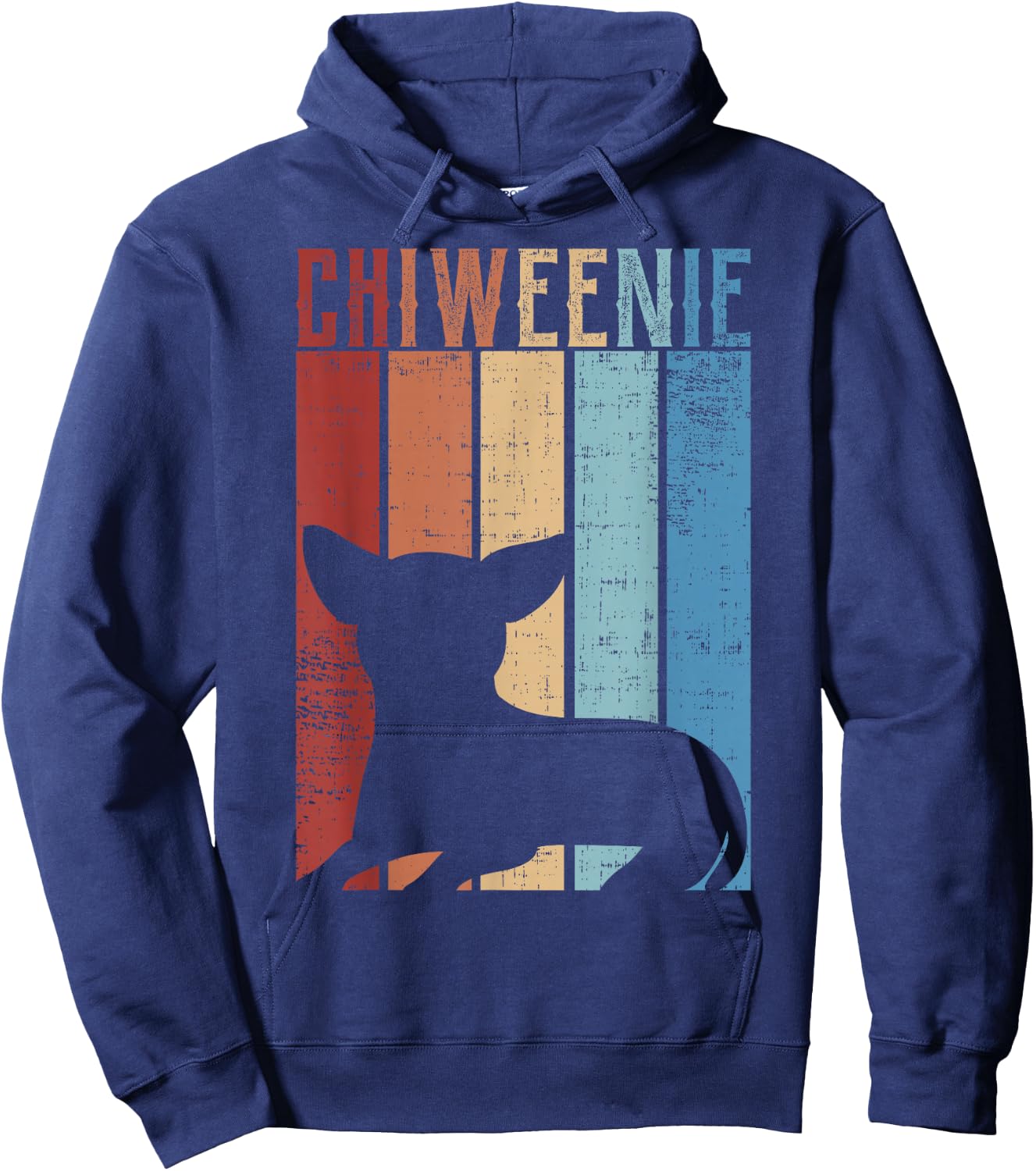 Cute Retro Chiweenie Silhouette Gift design for Chiweenies Hoodie - Hoodie | Navy