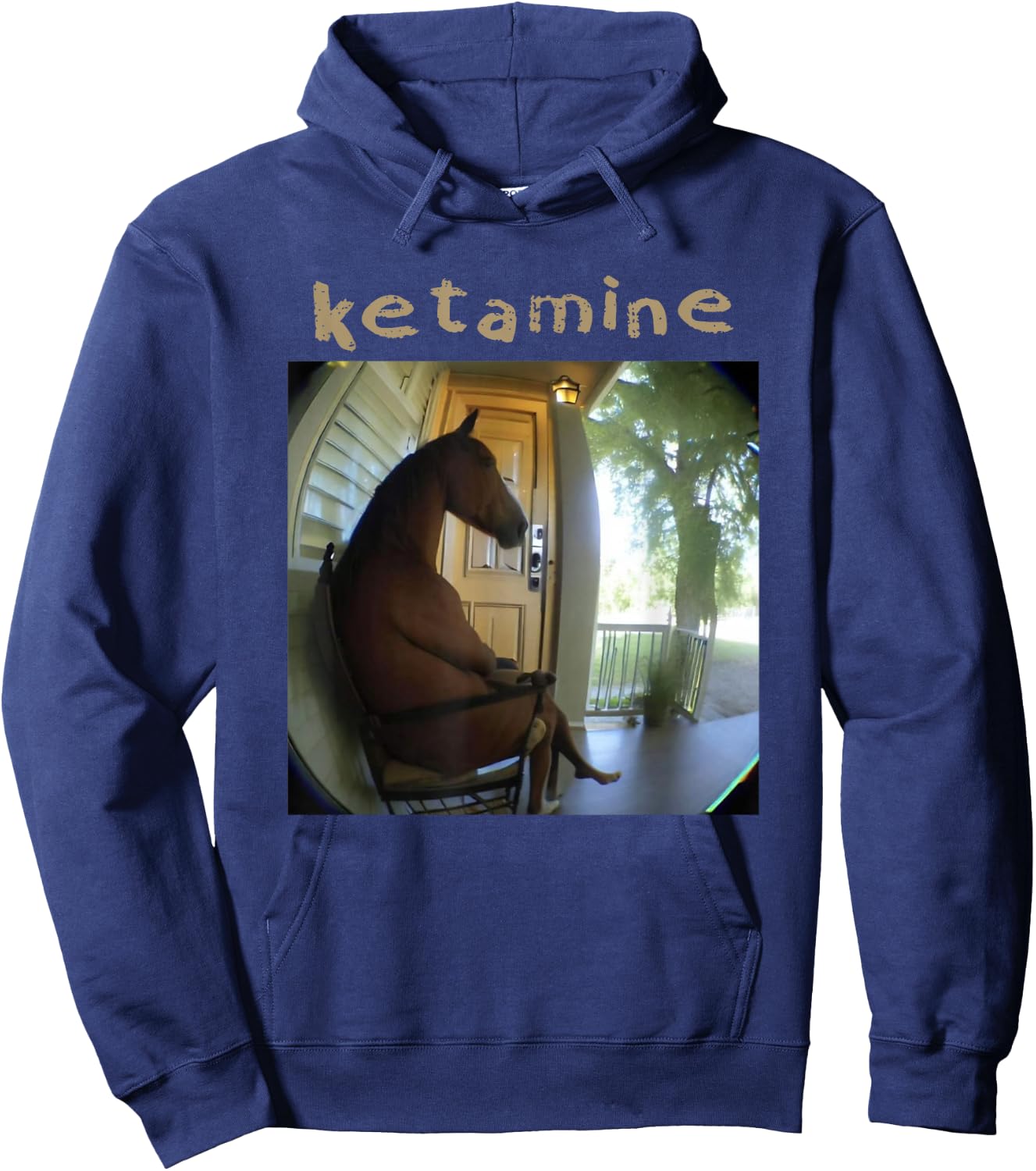 Ketamine Horse Emergency Horse Sitting In A Chair Hoodie - Hoodie | Navy