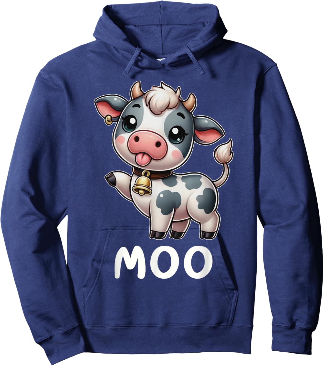 Funny Cow Moo Farm Cattle Animal Lover Farmer Ranch Hoodie - Hoodie | Navy