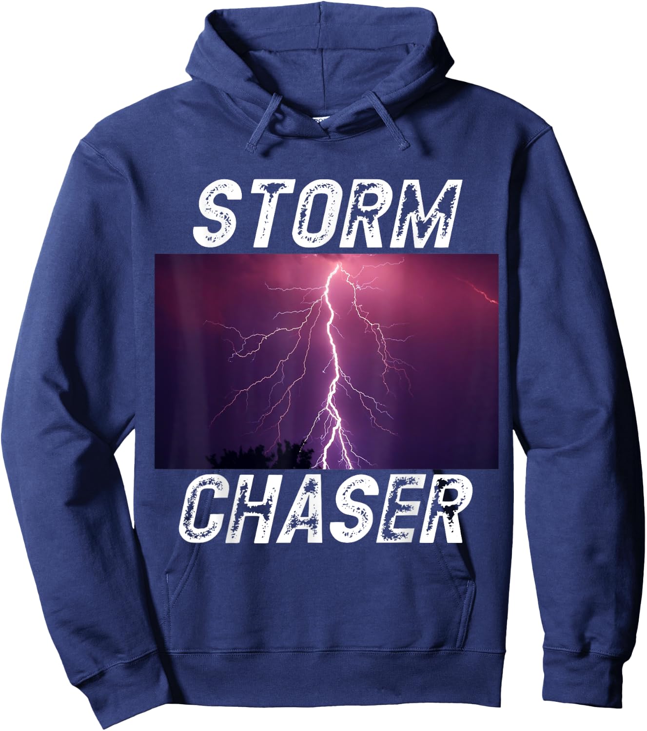 Storm Chaser Lightning Picture Weather Meteorologist Hoodie - Hoodie | Navy