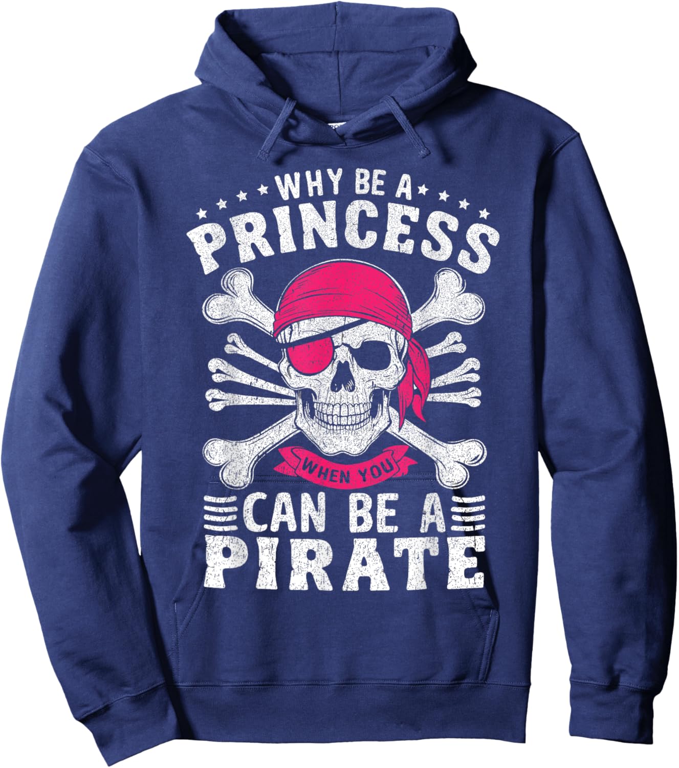 Funny Pirate Costume Princess Girls Kids Pirate Hoodie - Hoodie | Navy