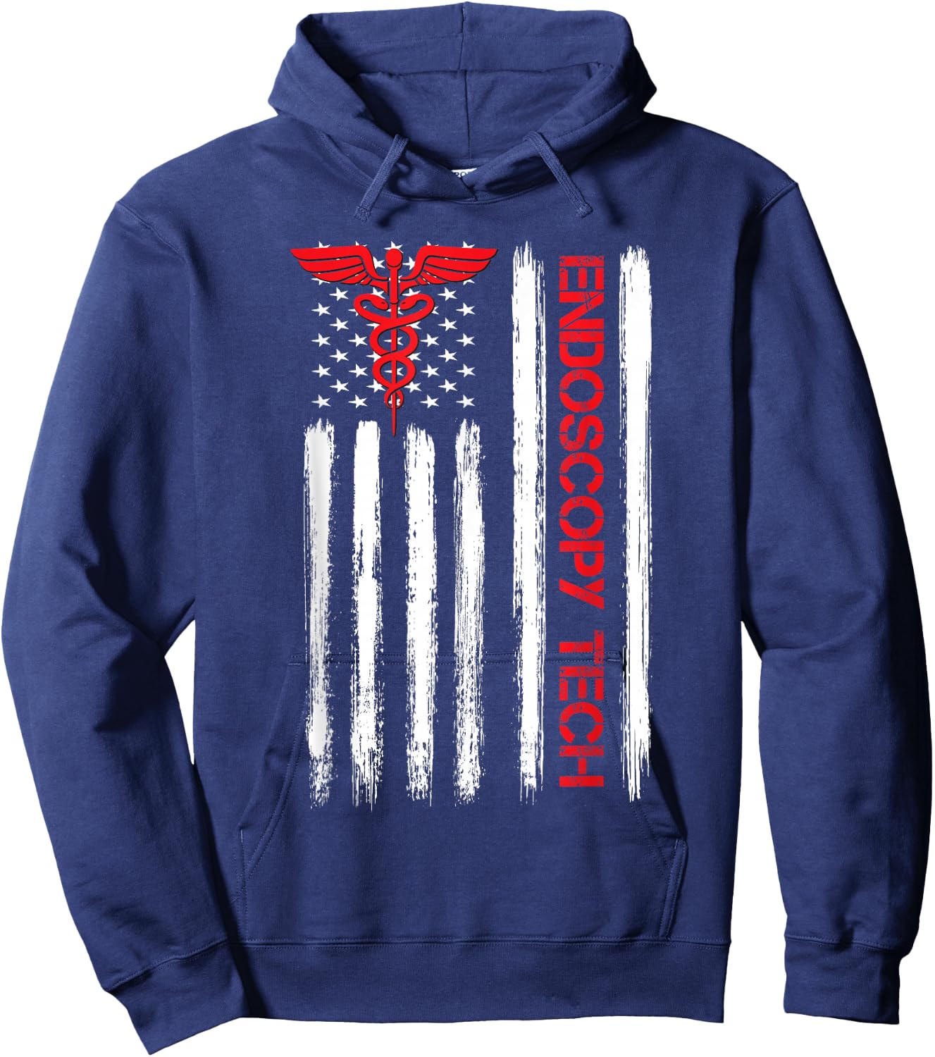 US Flag Endoscopy Tech Technologist Gastroenterologist GI Hoodie - Hoodie | Navy