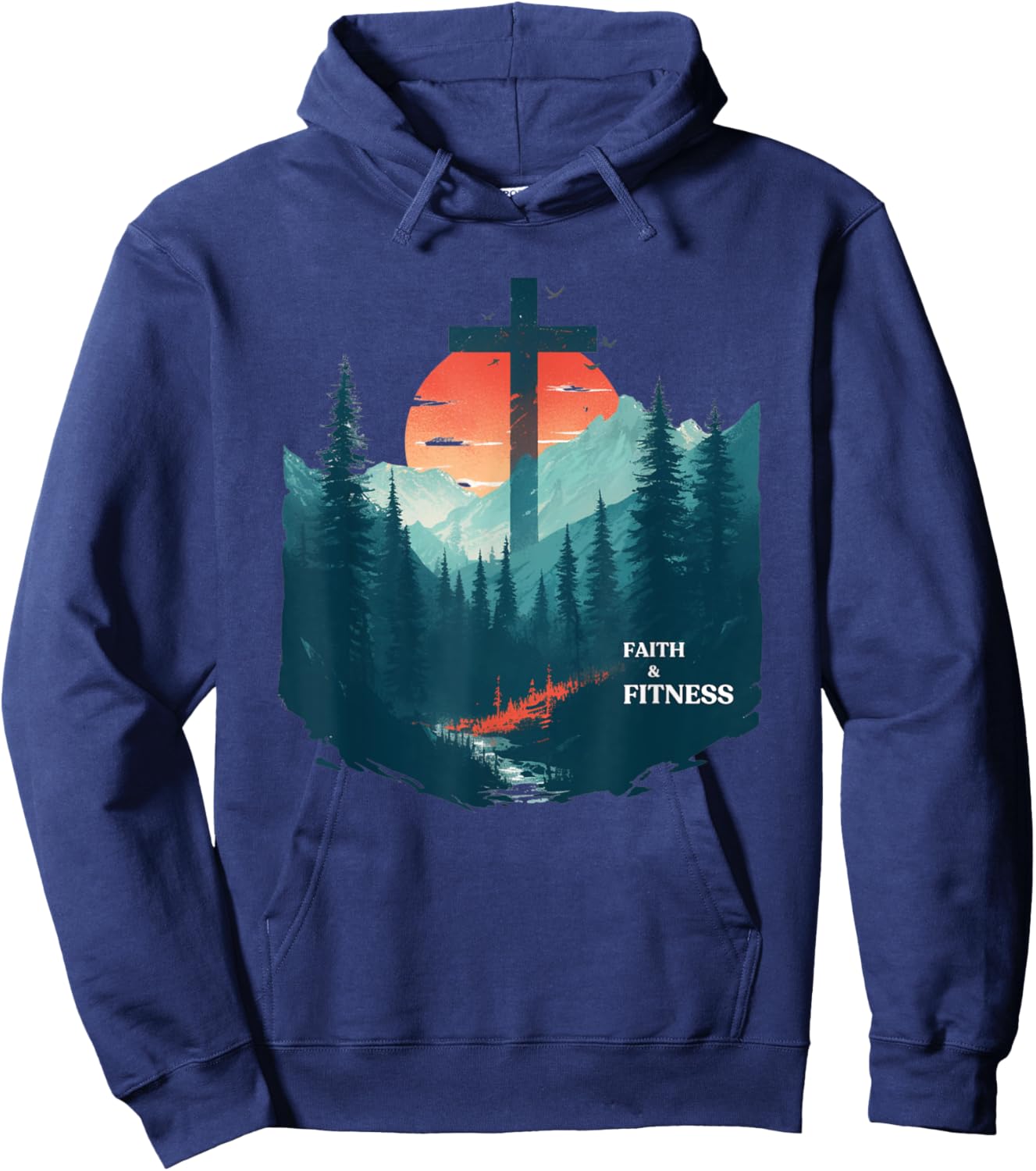 Faith & Fitness Christian - Workout Motivation Gym Apparel Hoodie - Hoodie | Navy