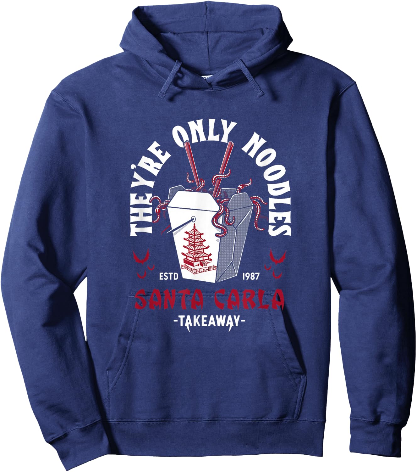 They're Only Noodles - Vampire Chinese Food - Vintage Horror Hoodie - Hoodie | Navy