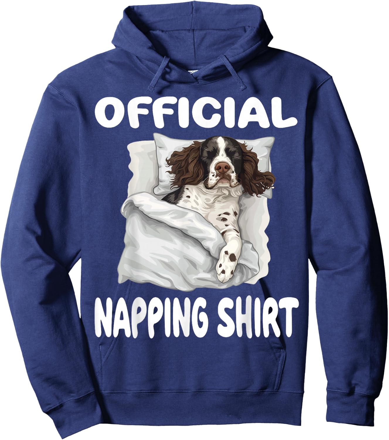 English Springer Spaniel Dog Official Napping shirt Pajamas Hoodie - Hoodie | Navy