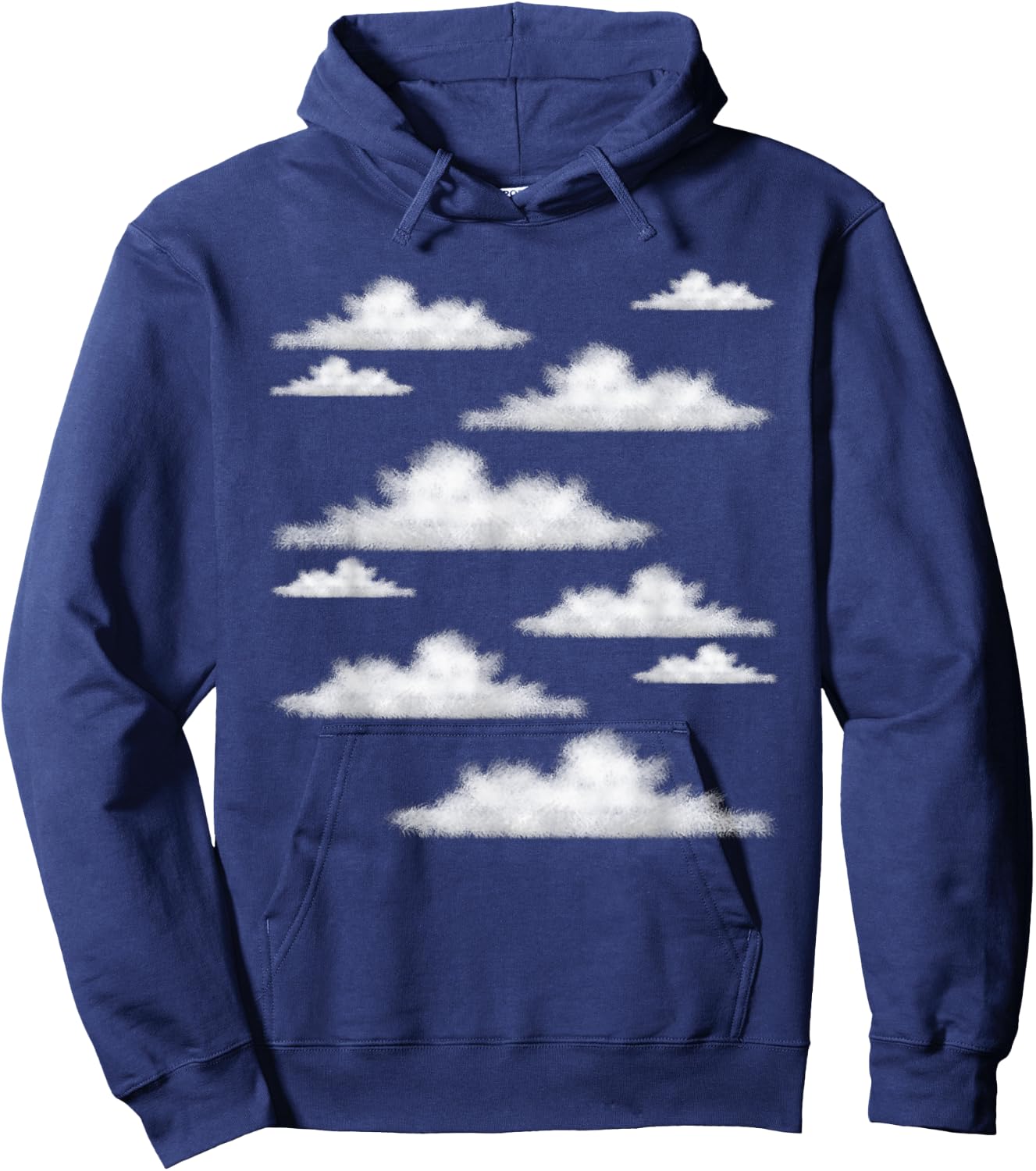 Blue Sky Clouds Cool Atmosphere Pastel Color Art Lover Gift Hoodie - Hoodie | Navy