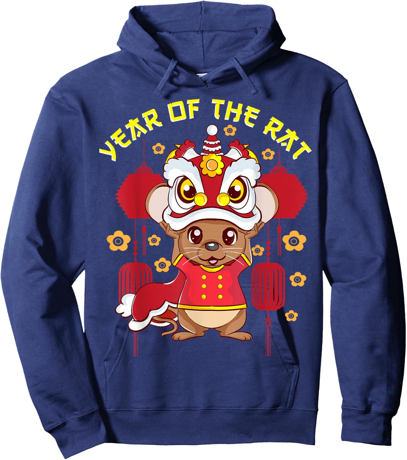 Year Of The Rat Shirt Chinese New Year 2020 Lion Dance Hoodie - Hoodie | Navy