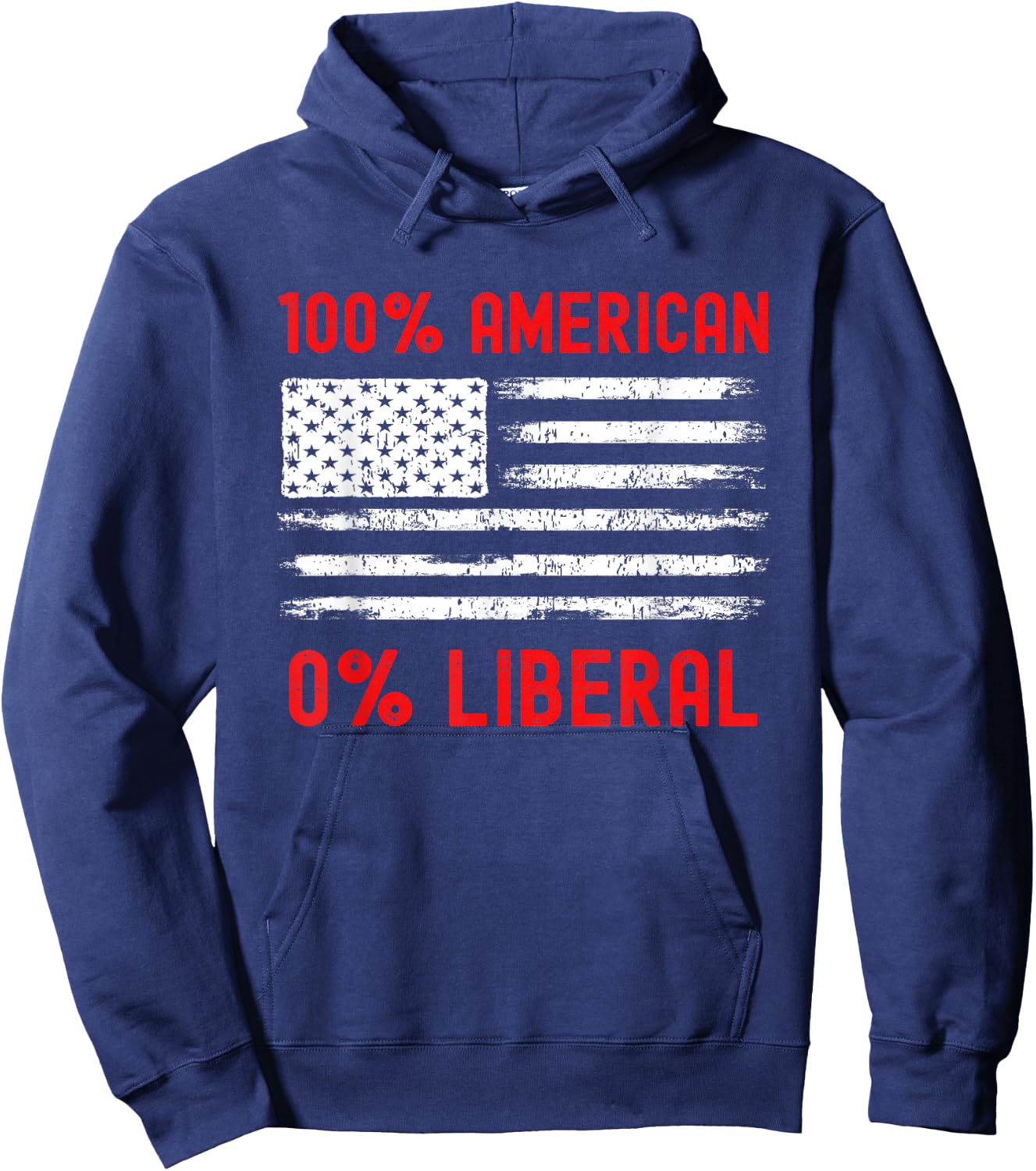 0% Liberal Zero Percent - Proud American - Anti Liberal Hoodie - Hoodie | Navy