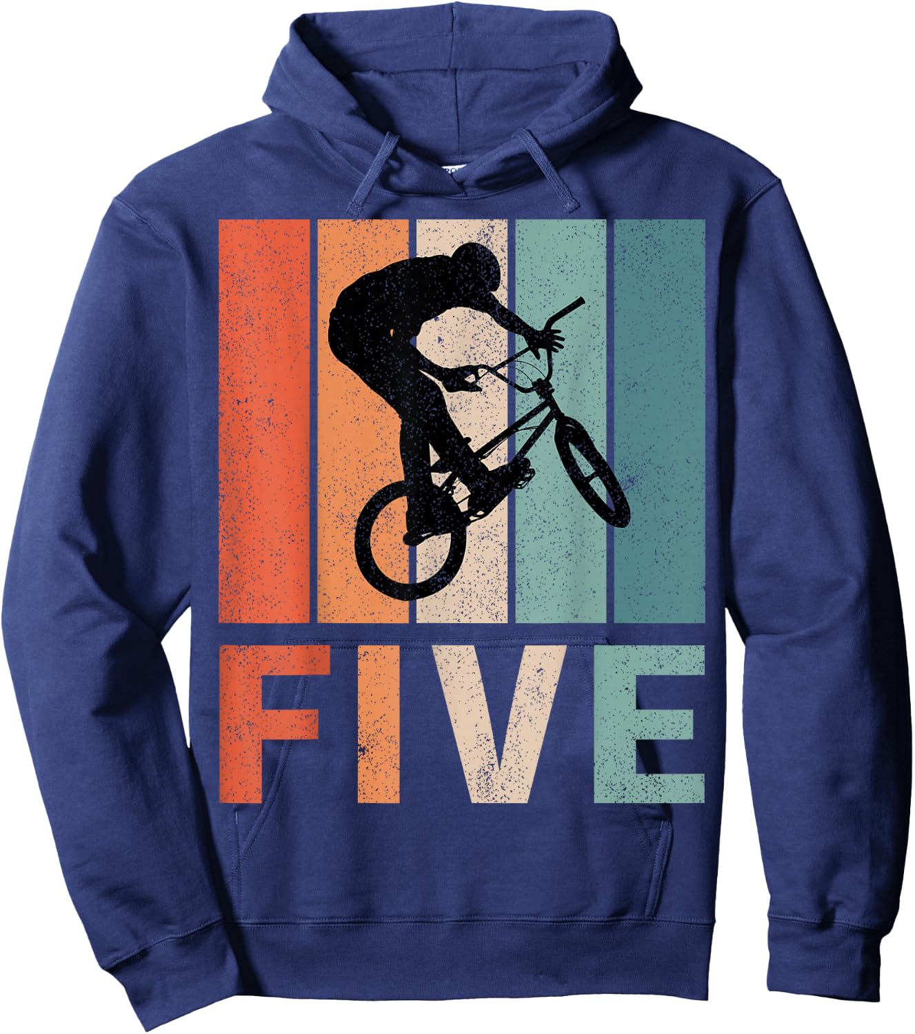5th Birthday Retro BMX Bicycle Bike Boys Kids 5 Years Old Hoodie - Hoodie | Navy